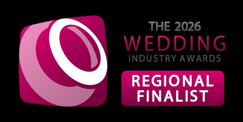 Logo for the 2026 Wedding Industry Awards, indicating regional finalist status.