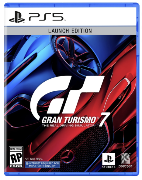 Grand Turismo game disc for PlaySation 5 gaming system.