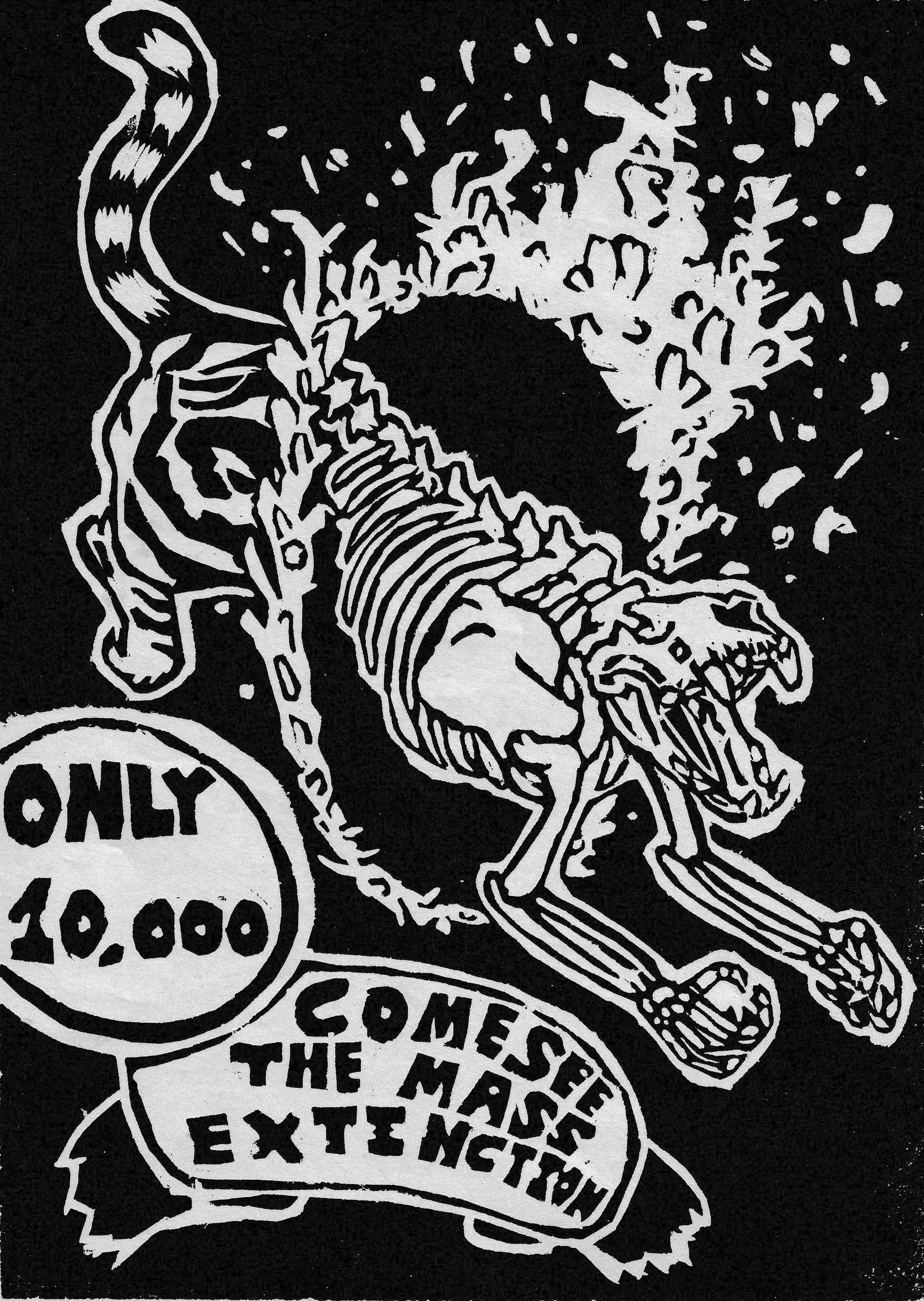 Come See The Mass Extinction - Block Print