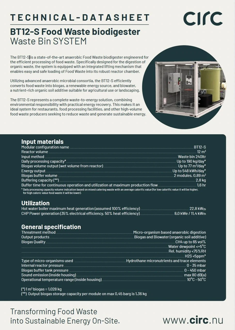 TechSheet BT12s swill