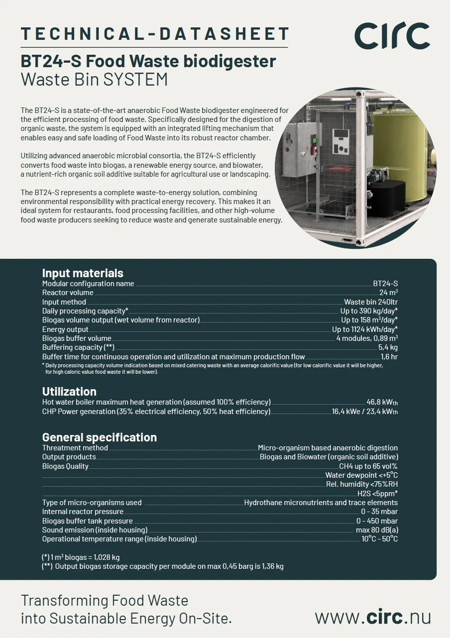 TechSheet BT24s swill