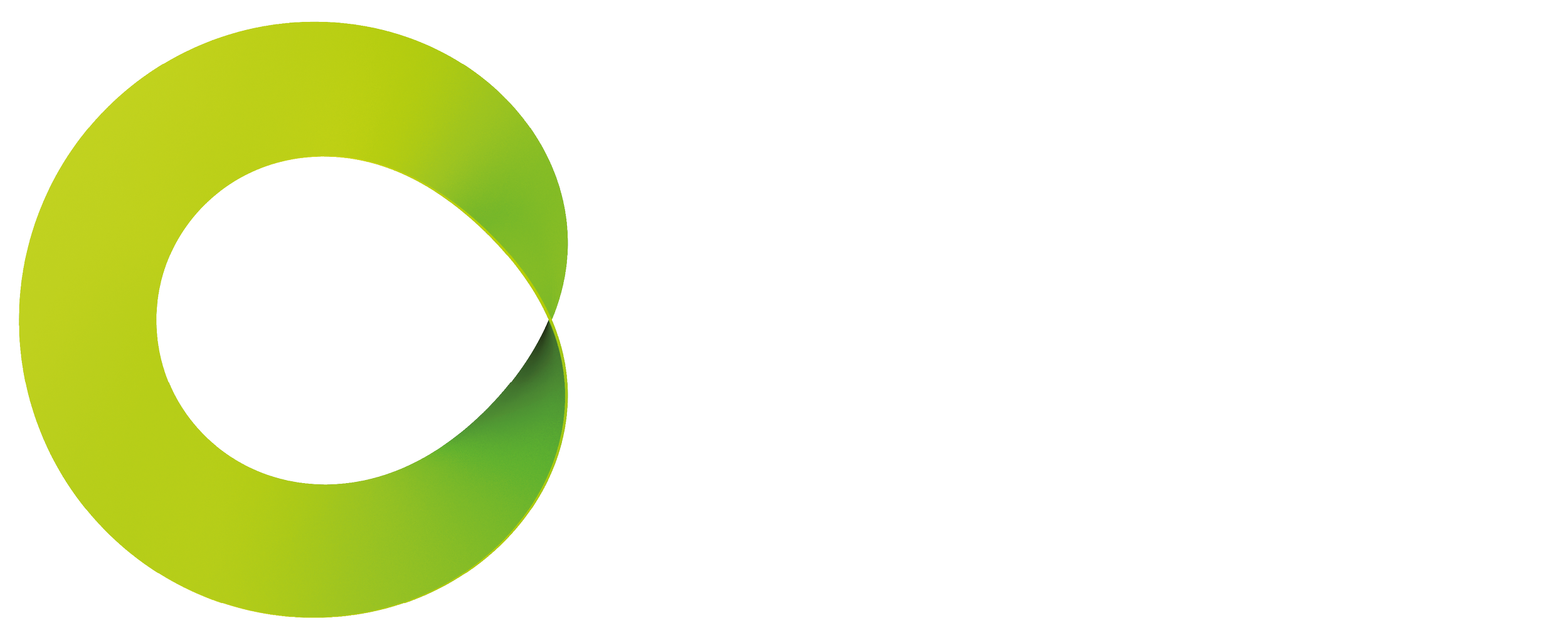 Green circular logo with open white circle in the center and a gradient from yellow-green to dark green, with the text "OpenAI" to the right.