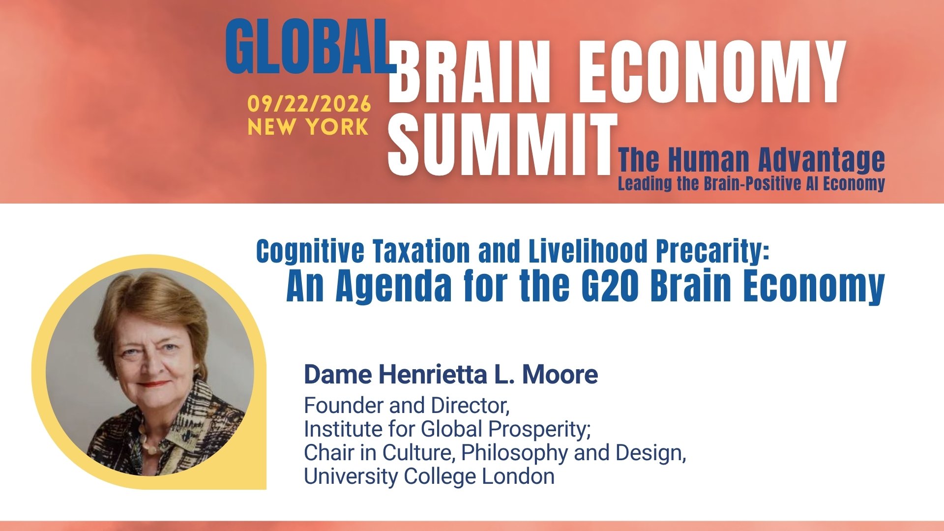Cognitive Taxation and Livelihood Precarity: An Agenda for the G20 Brain Economy Keynote at the Global Brain Economy Summit 2026