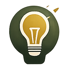Lightbulb icon with a green background.