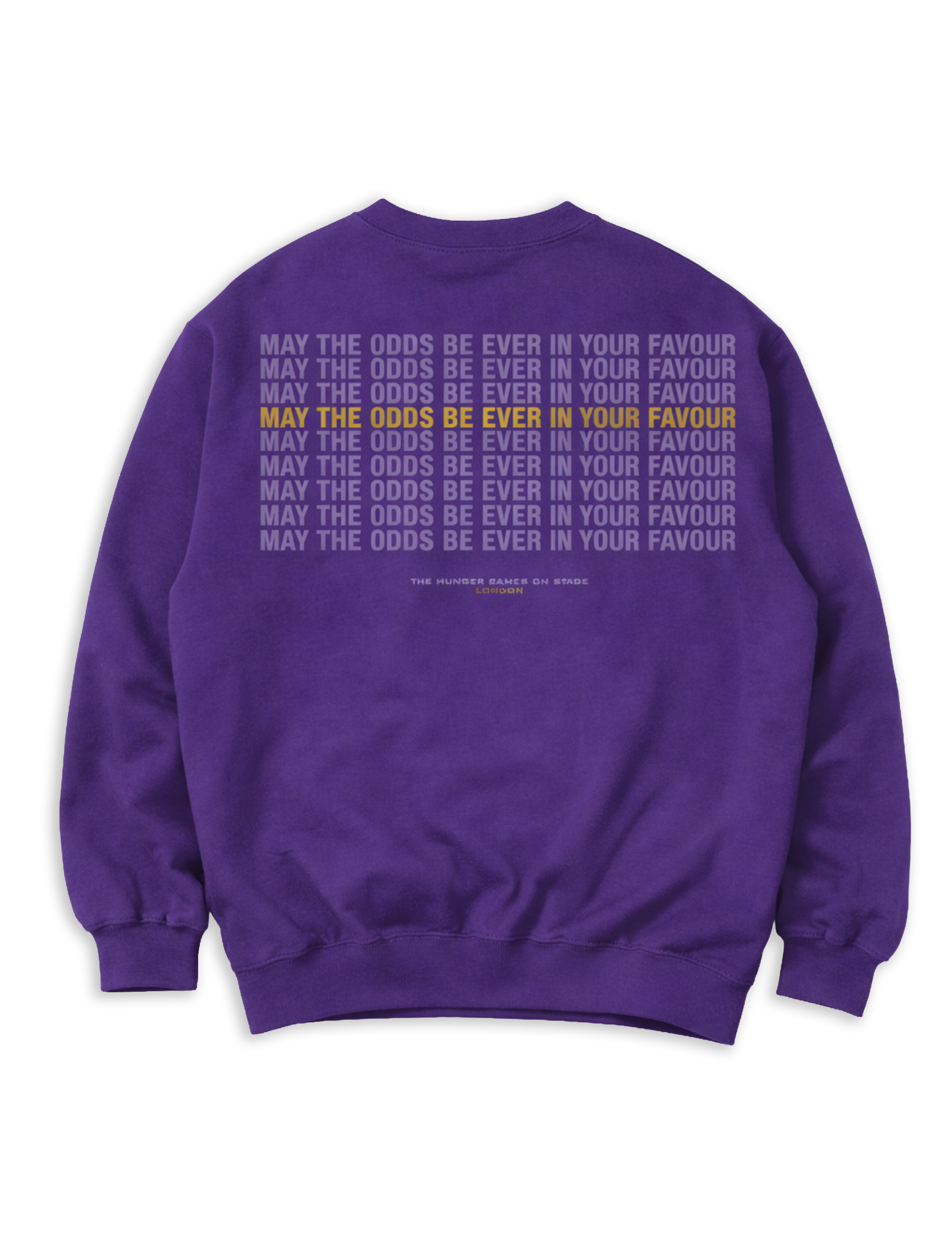 The Hunger Games on Stage apparel design purple sweater back.png