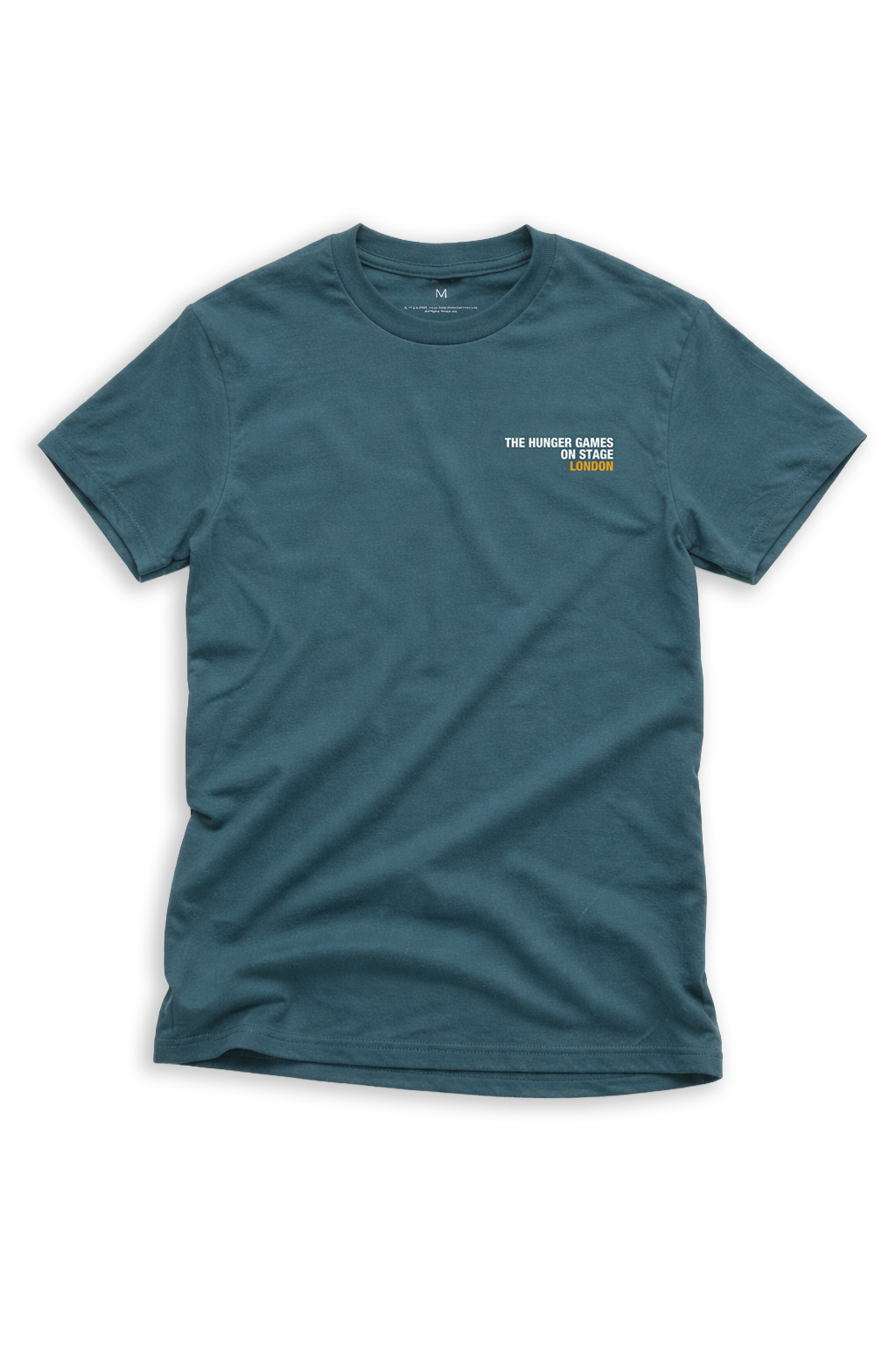 The Hunger Games on Stage apparel design teal tshirt front.png