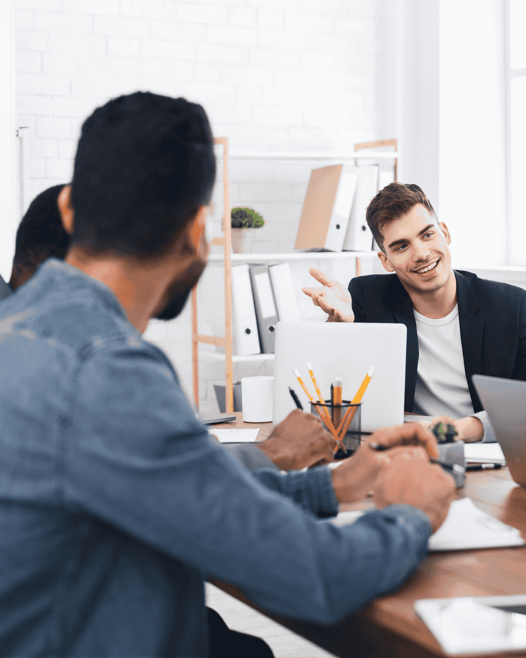 healthcare professionals in a team meeting