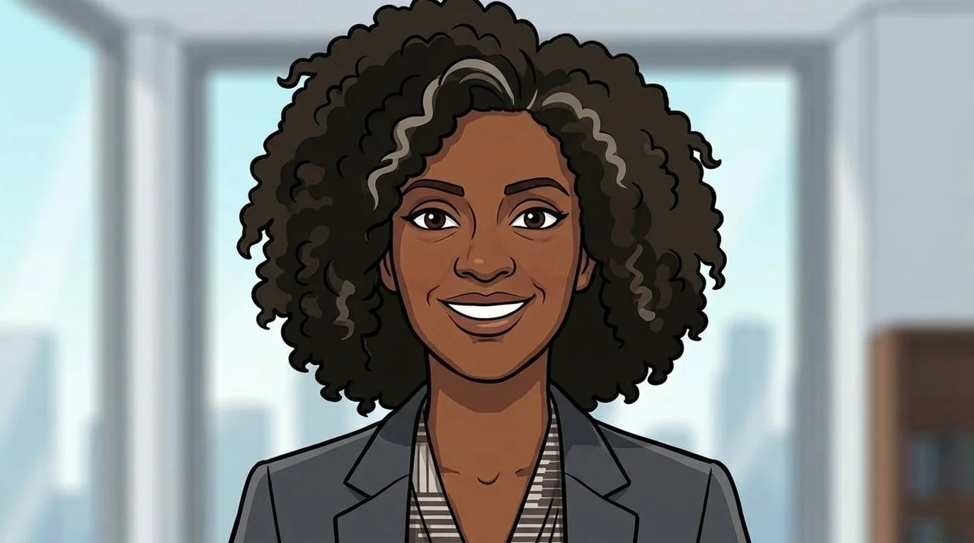 headshot image of an African woman smiling warmly at the camera