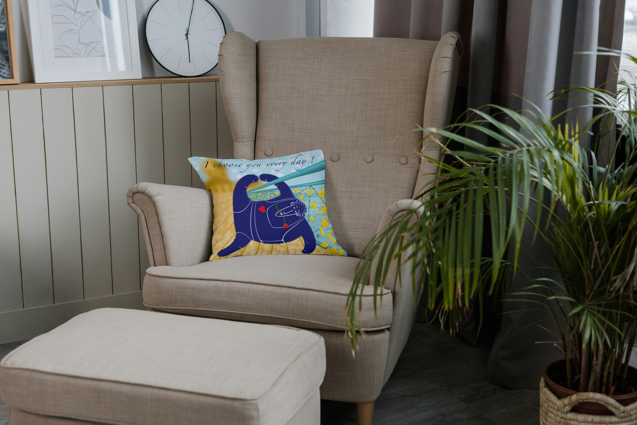 I CHOOSE YOU EVERY DAY - JE CHOISIS TOI CHAQUE JOUR - COUSSIN - COLLECTION GARRY. HOMME IDÉAL NON IDÉAL
