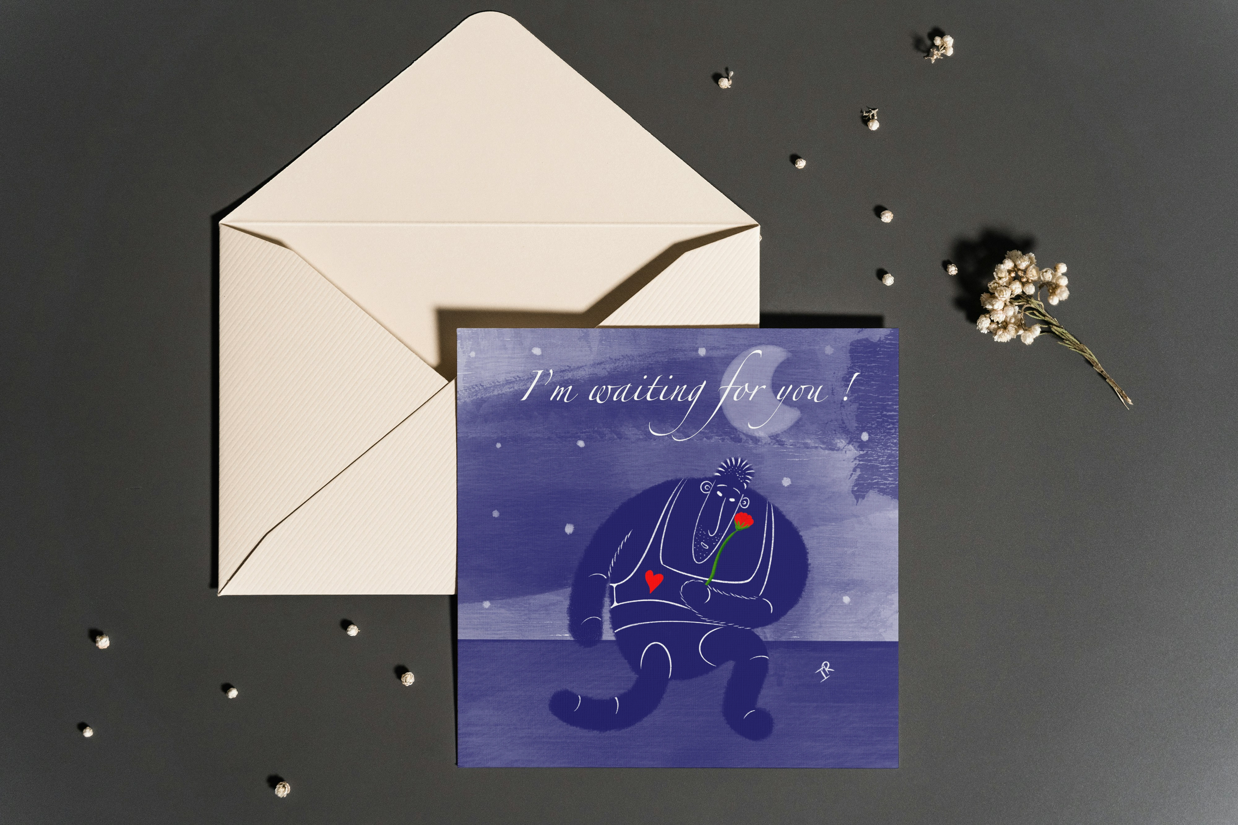 I'M WAITING FOR YOU - JE T’ATTENDS - CARTE POSTALE - COLLECTION GARRY. HOMME IDÉAL NON IDÉAL