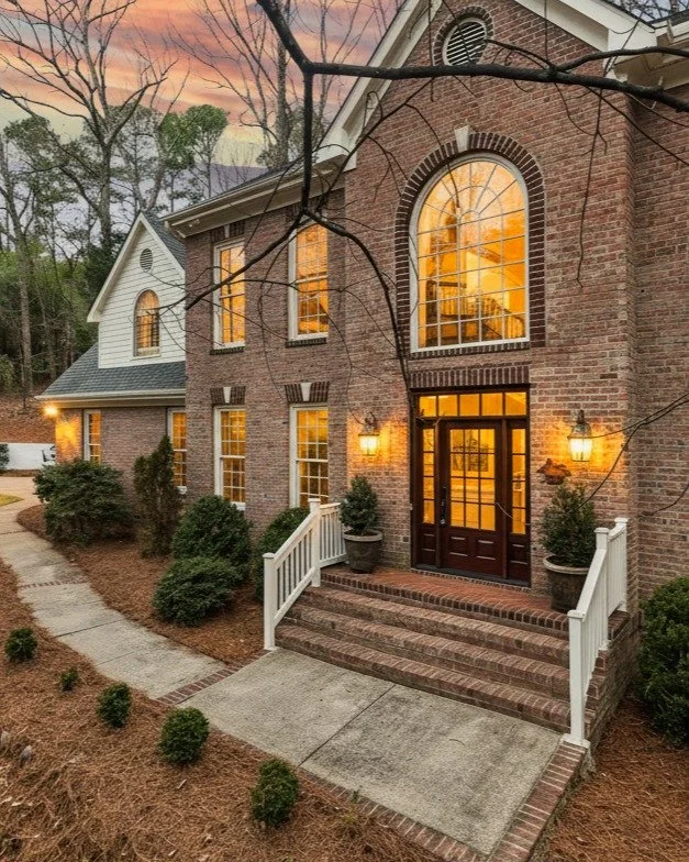 Active listing | 4 bedrooms | 4,000+ square feet

At 101 Collinson Drive, timeless brick architecture, spacious interiors, and a peaceful, tree-lined setting come together just minutes from UNC Chapel Hill. In the evening, when the lights are on and 