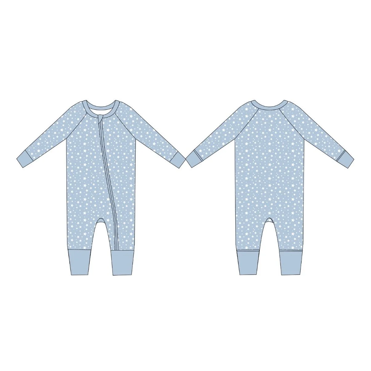 Morning Tide Sky Kids Zipper Pajamas