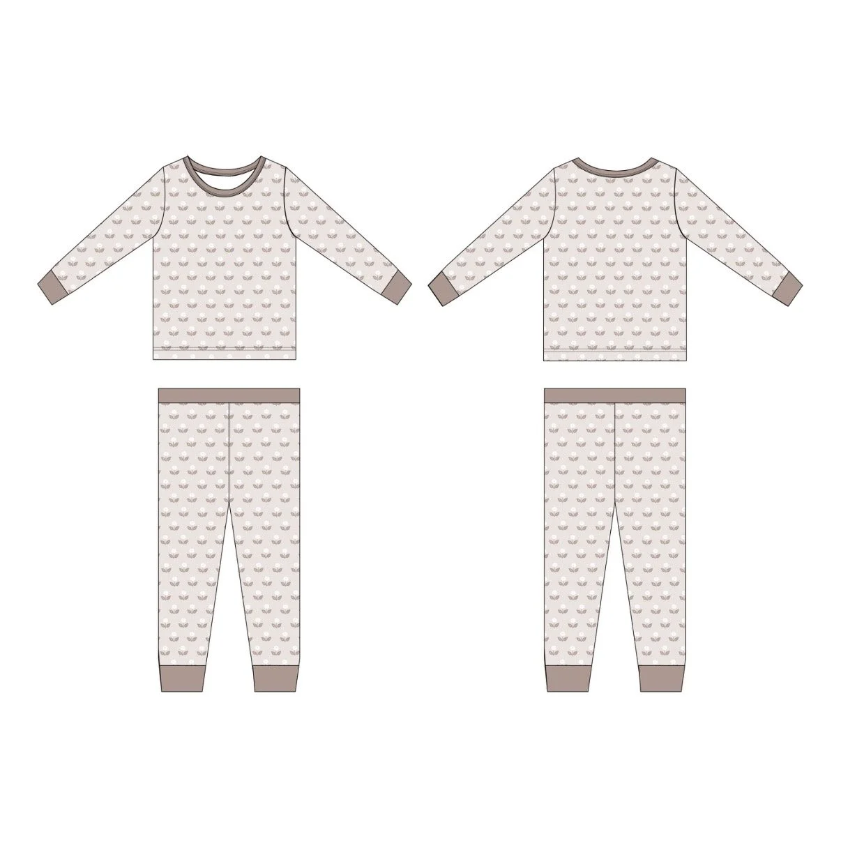 Meadow Petals Two Piece Kids Pajama Set