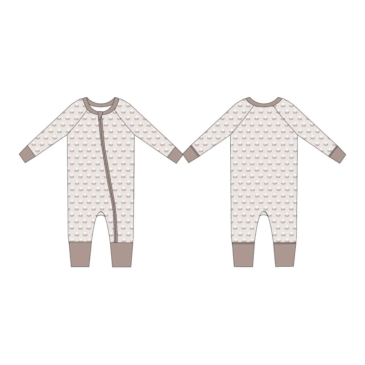 Meadow Petals Kids Zipper Pajamas