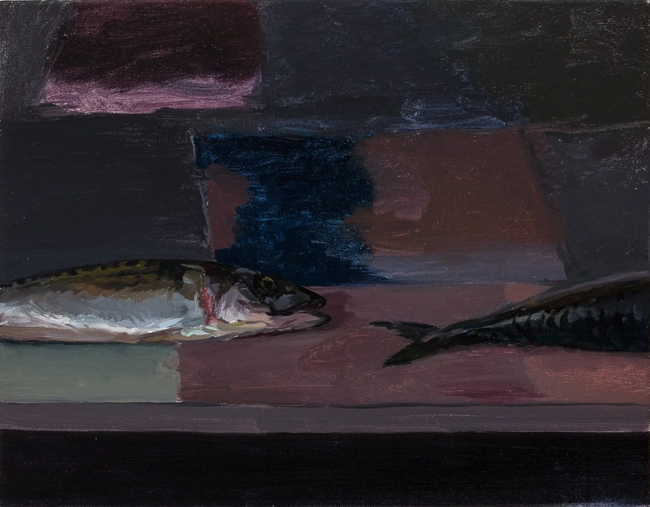 Moveless Fish, 2023, Oil on linen, 35.6 x 45.7cm