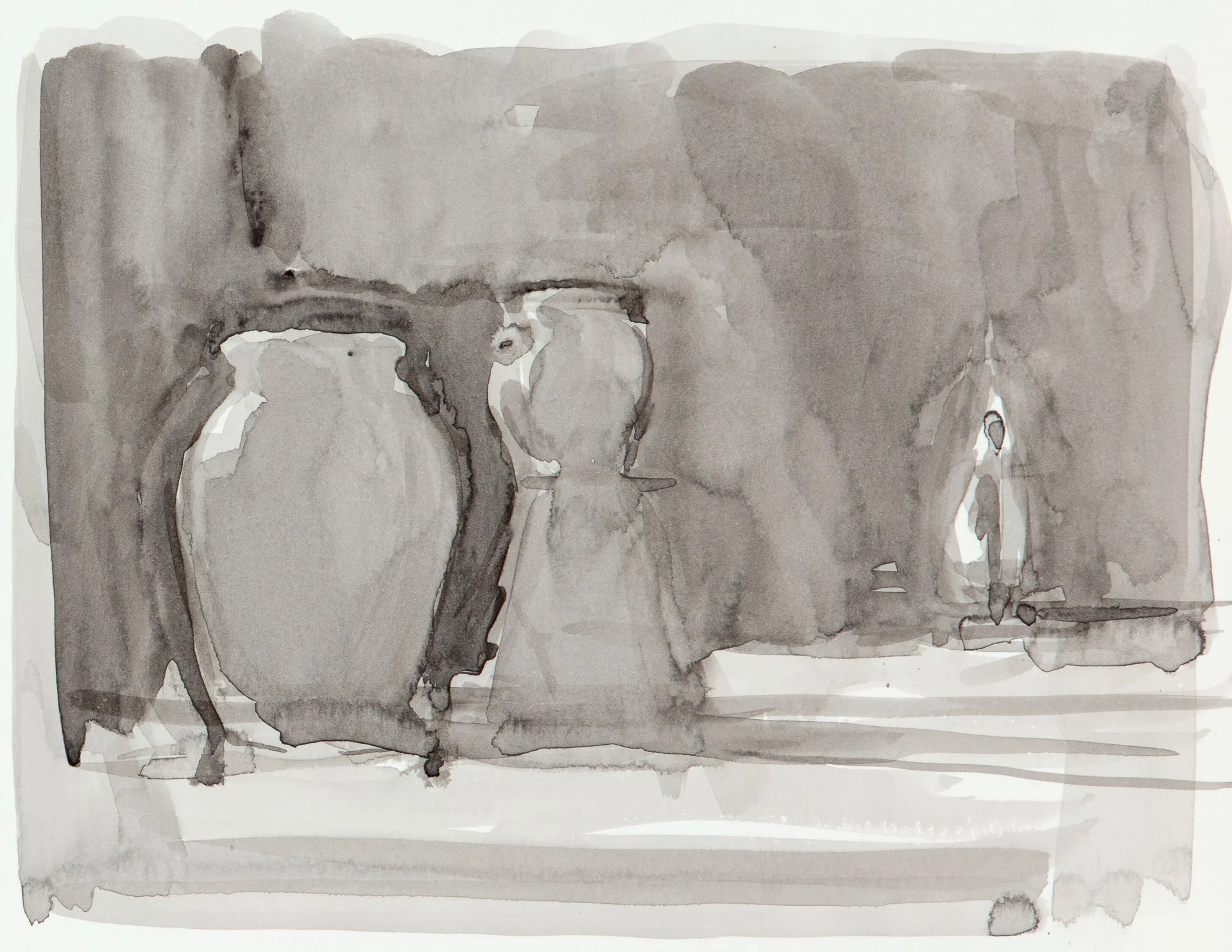 No Dark Hold’s so Strong It’s not Broken by Light II (study), 2018, ink on paper, 17 x 21cm