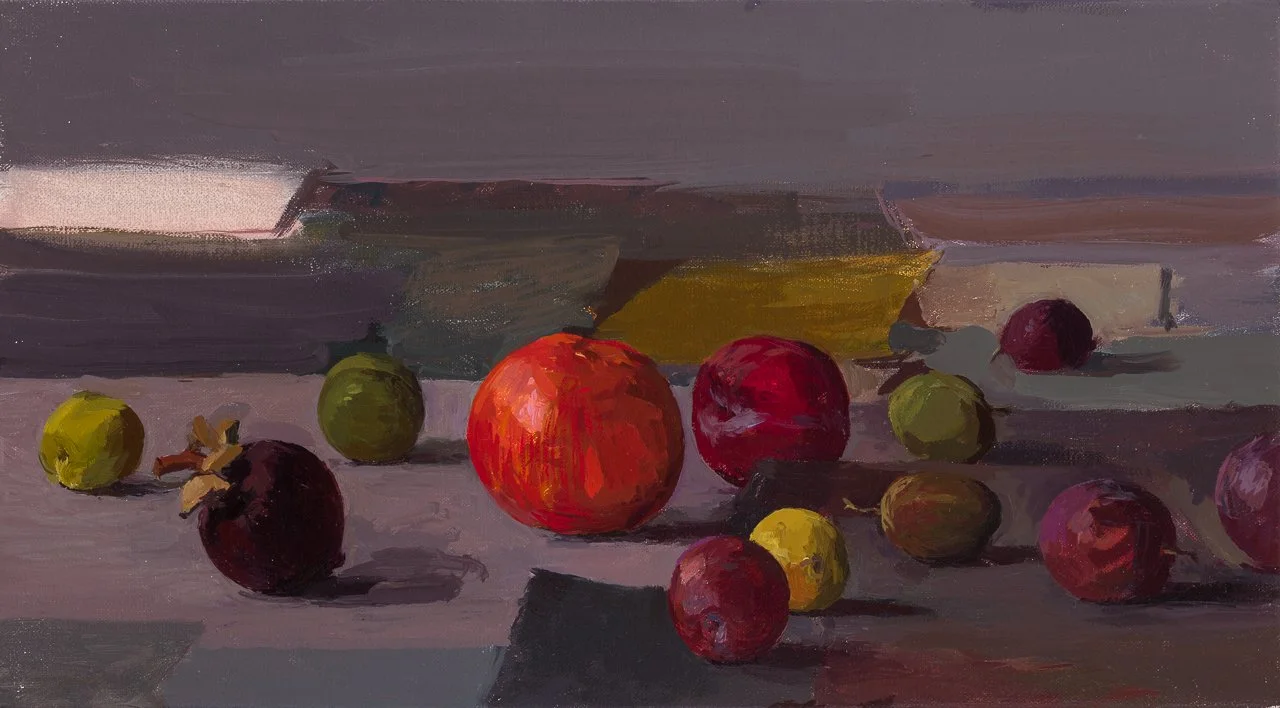 Uncover and Let Them Go, 2023, Oil on linen, 25.4 x 45.7cm