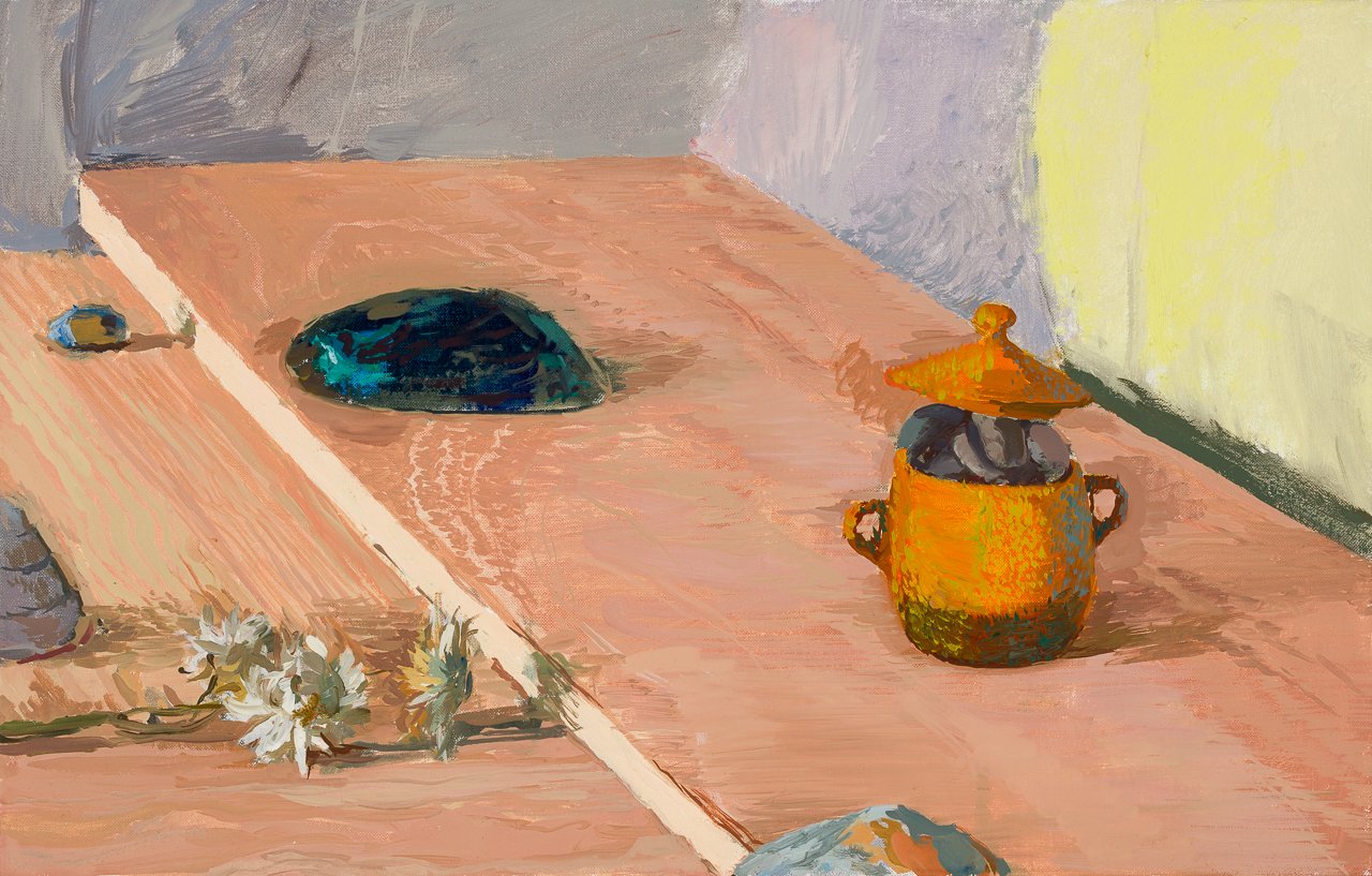 Atop, 2024, Oil on linen, 36 x 56cm
