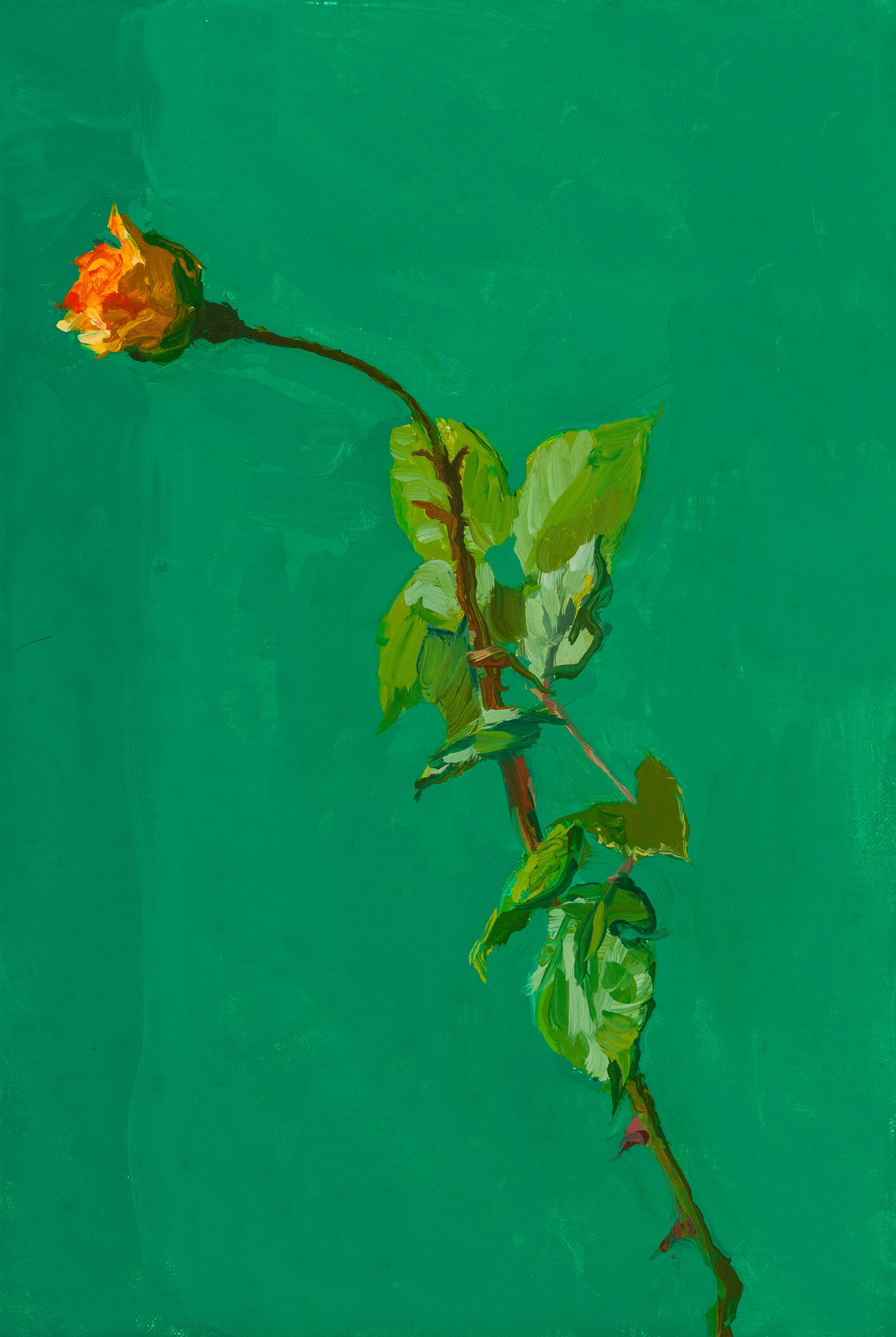 Bud and Sing, 2025, oil on linen, 30.5 x 20.3cm