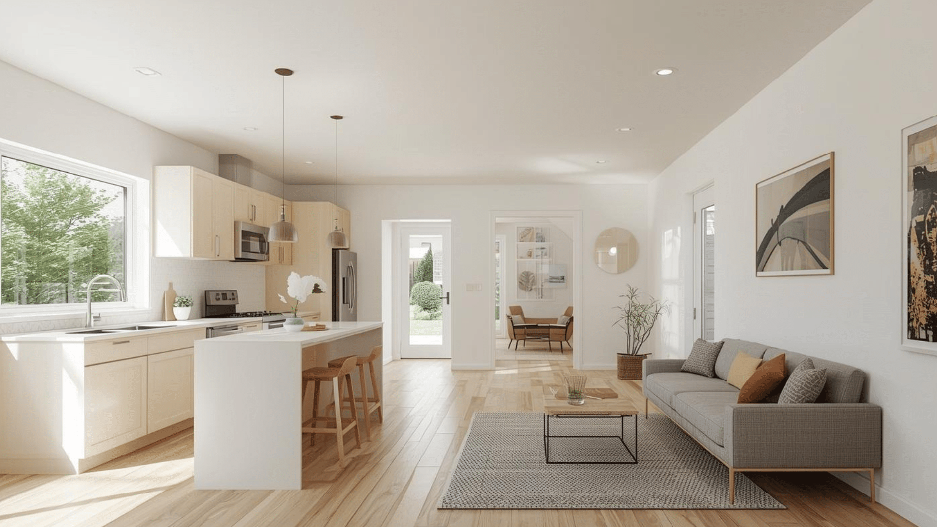 Small House Open Concept Kitchen and Living Room