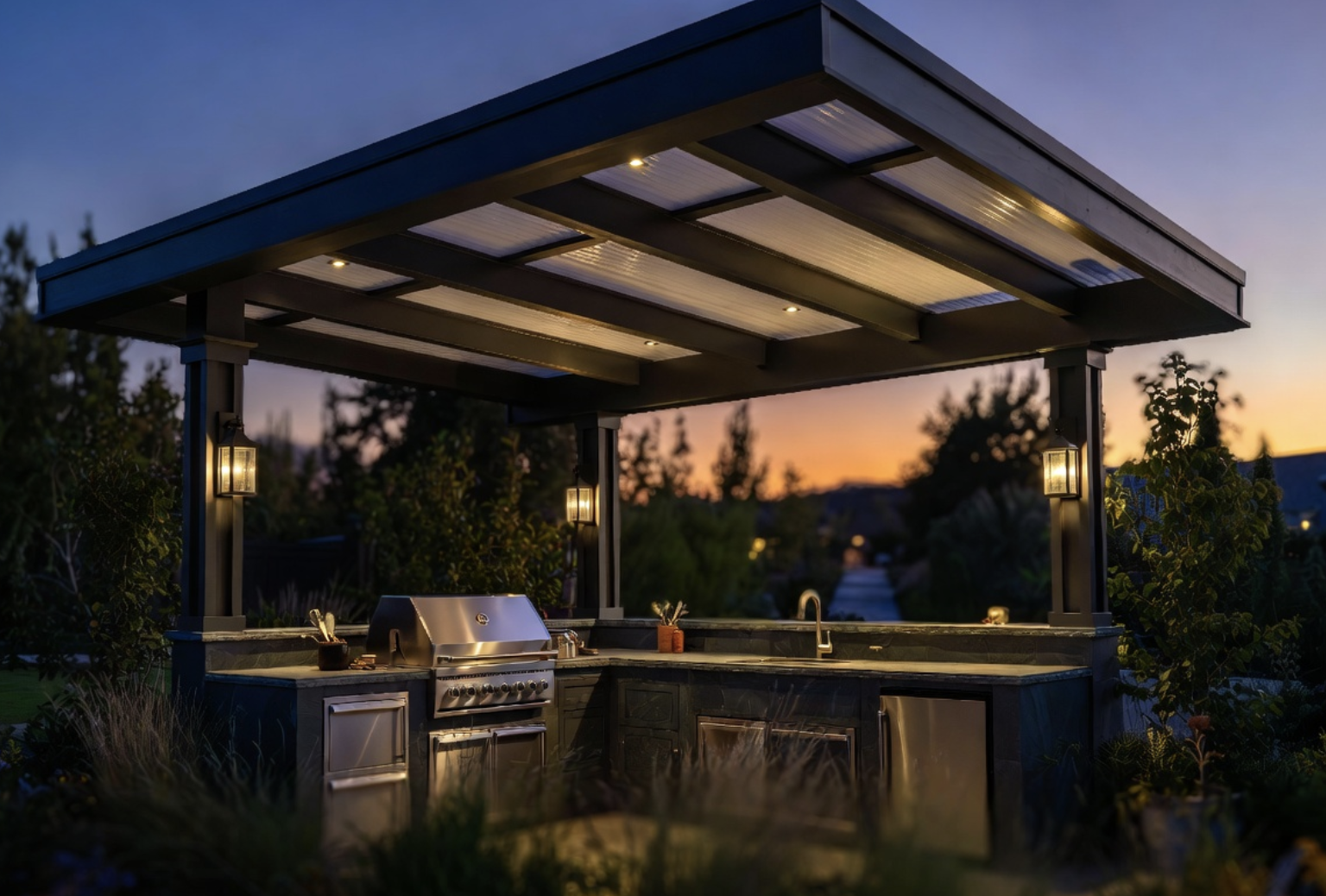 Covered Outdoor Kitchens: Protected Grilling in Style