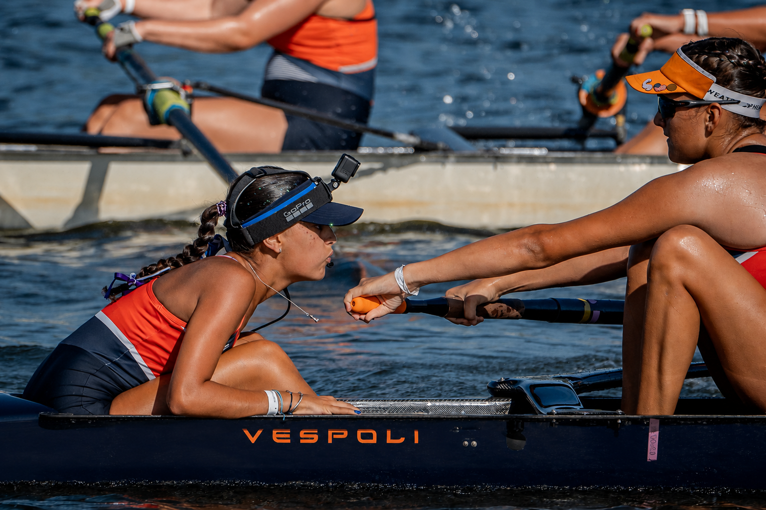Mia coxing the boat at Nats
