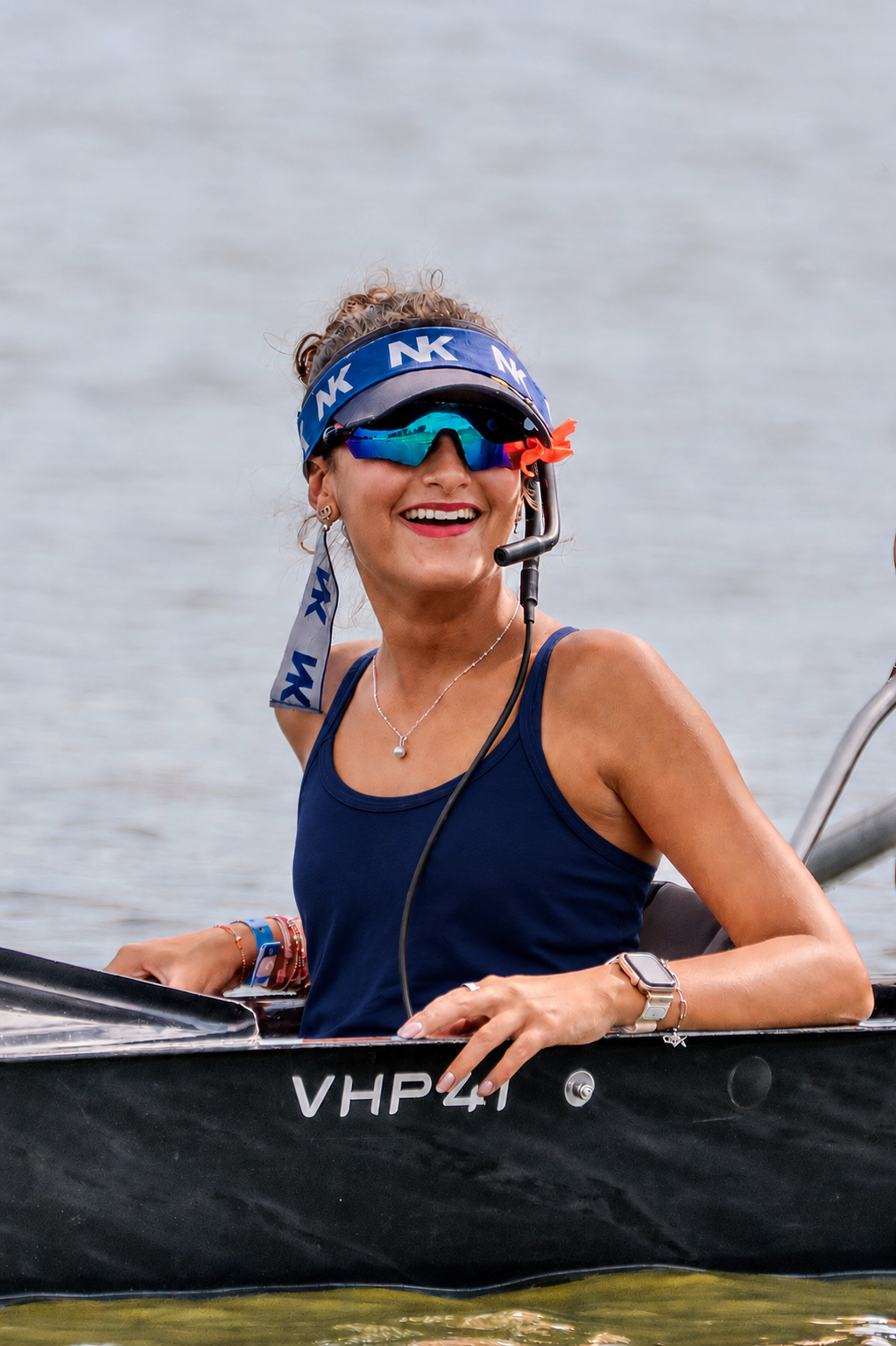 Coxswain smiling
