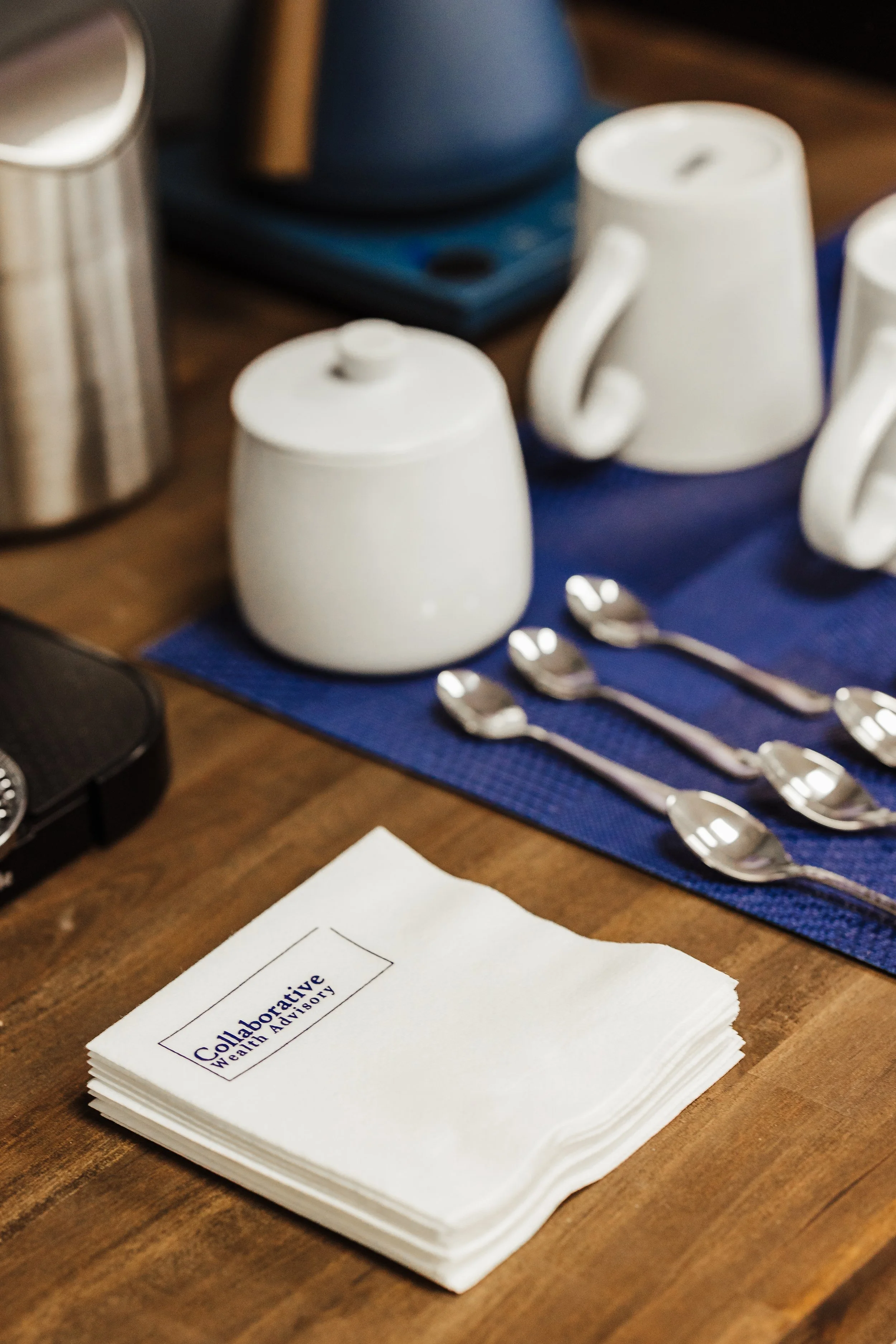 Stack of paper napkins with