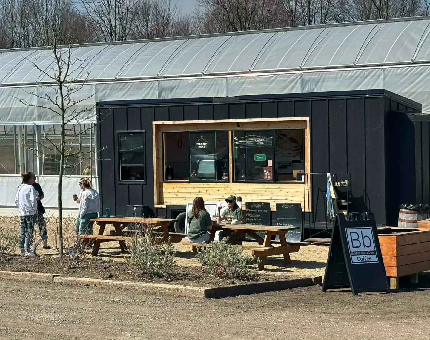 Quick update!! We have tables again!! Soon we will also have umbrellas but in the meantime enjoy the sunshine! There will be plenty of it in the coming days. Come say hi and have a chat with our staff! We'd love to talk with you! Also, don't forget..