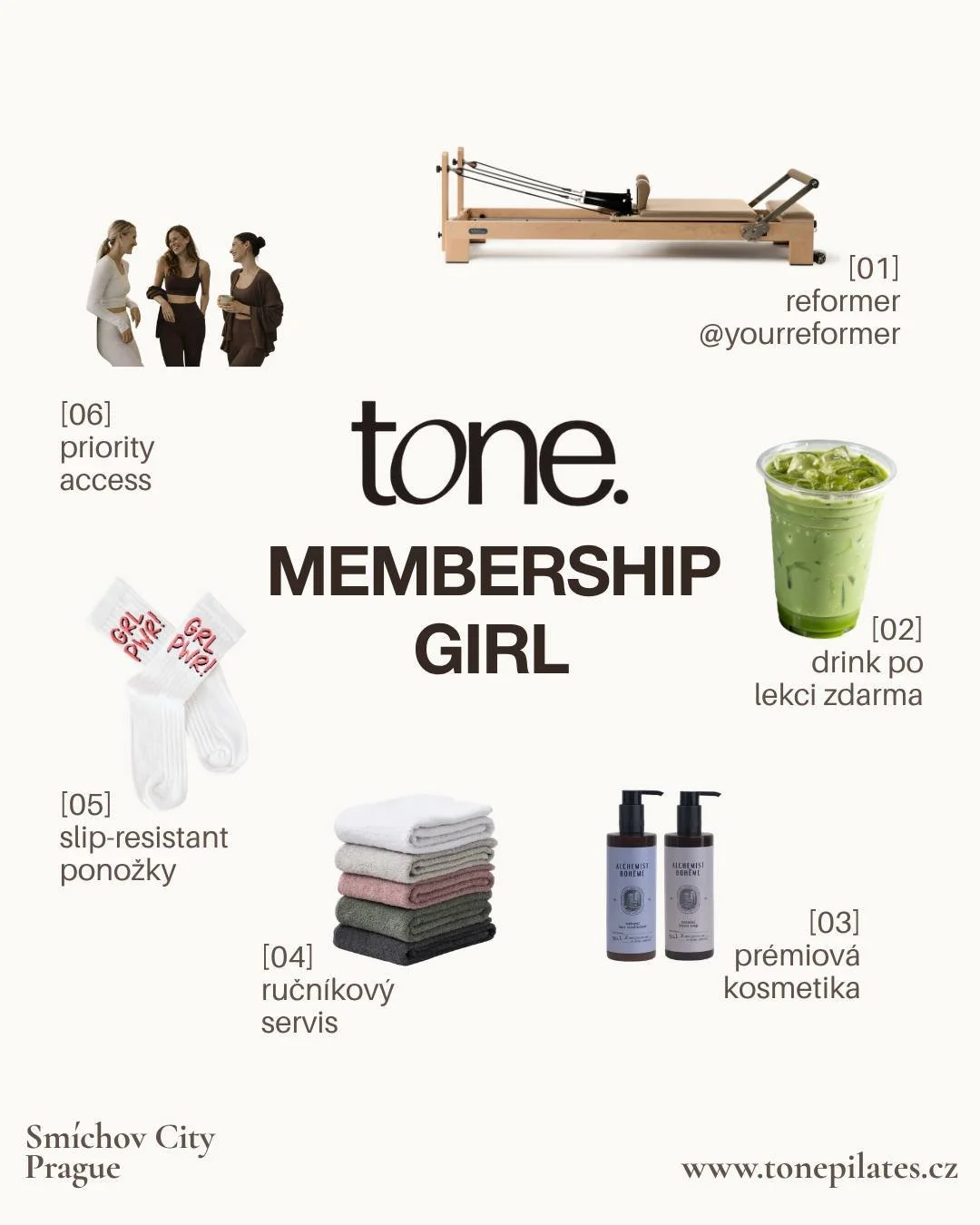tone. membership girl. 🖤

Rreformer od @yourreformer . Drink po lekci. Pr&eacute;miov&aacute; kosmetika. Ručn&iacute;kov&yacute; servis. Pilates ponožky. Přednostn&iacute; vstupy na eventy. a dal&scaron;&iacute;. 

Členstv&iacute; v tone. nen&iacute