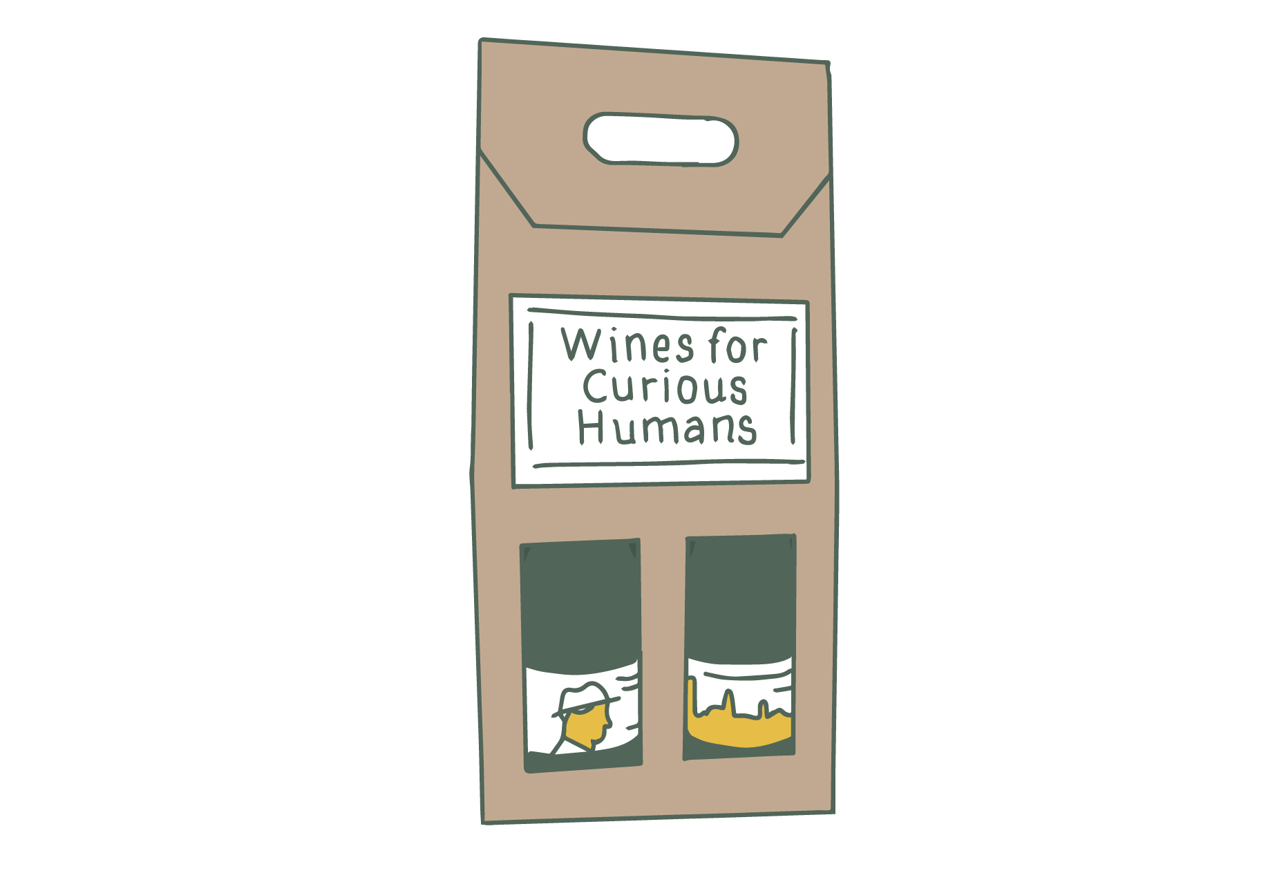 Geometric drawing of an outline square with sections divided by vertical, horizontal, and circle lines.