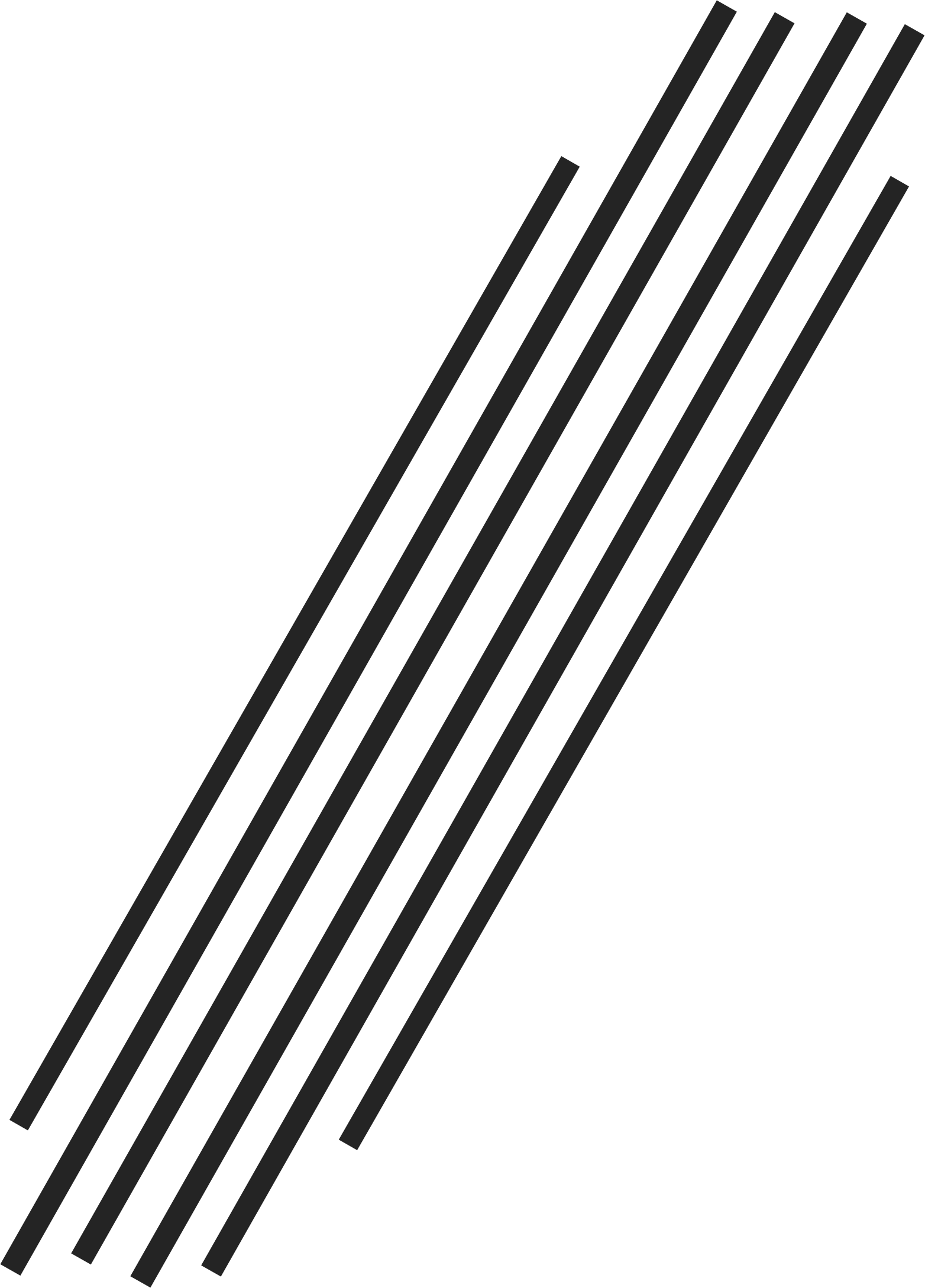 A black background with five diagonal gray lines running from the bottom left to the top right.