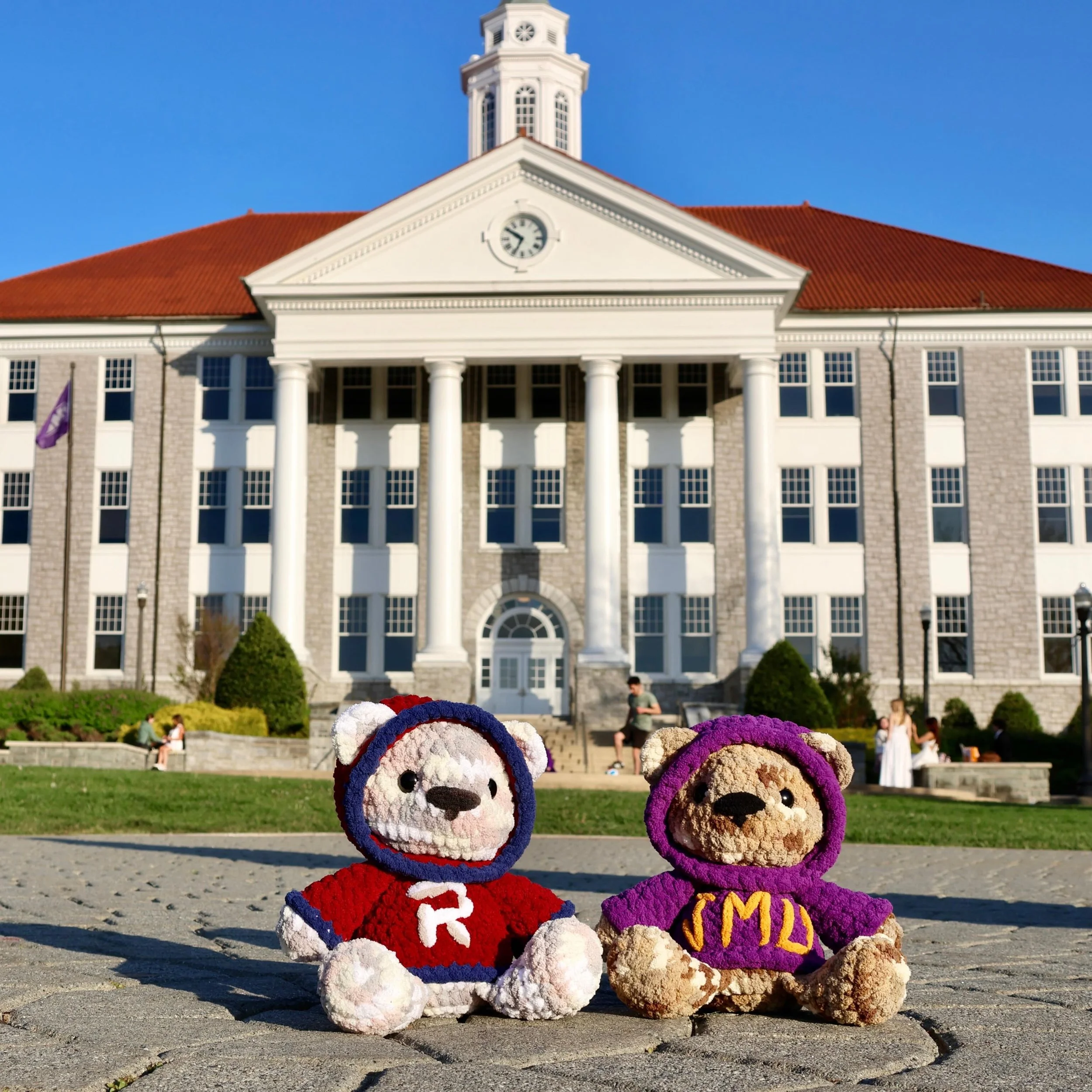Twins graduate, which means bears do too! 

I made my sister and I custom hoodie bears to symbolize our upcoming ventures to grad school in the fall! I&rsquo;ll be working toward my Master&rsquo;s of Psychology and Education Specialist Certificate in