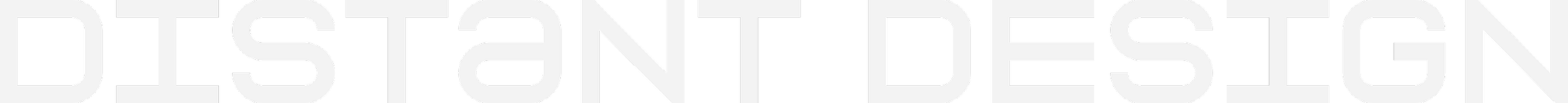 Close-up of black text on a white background reading "DISTANT DESIGN."