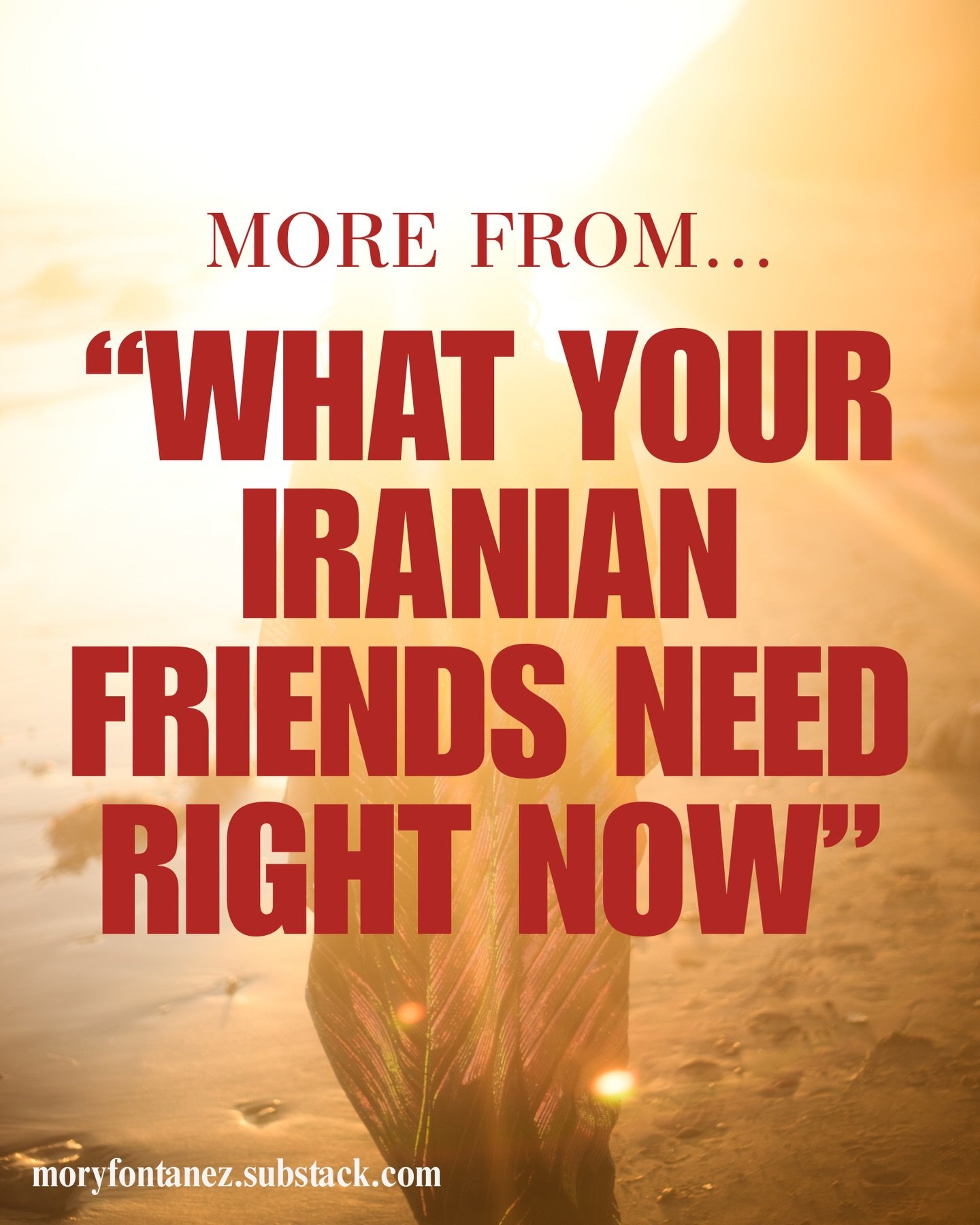 I have been overwhelmed with the response to my last post. And since you all care or feel seen by the words in my Substack, I thought I&rsquo;d share the rest here.

We can get through this together. &hearts;️

#Iran