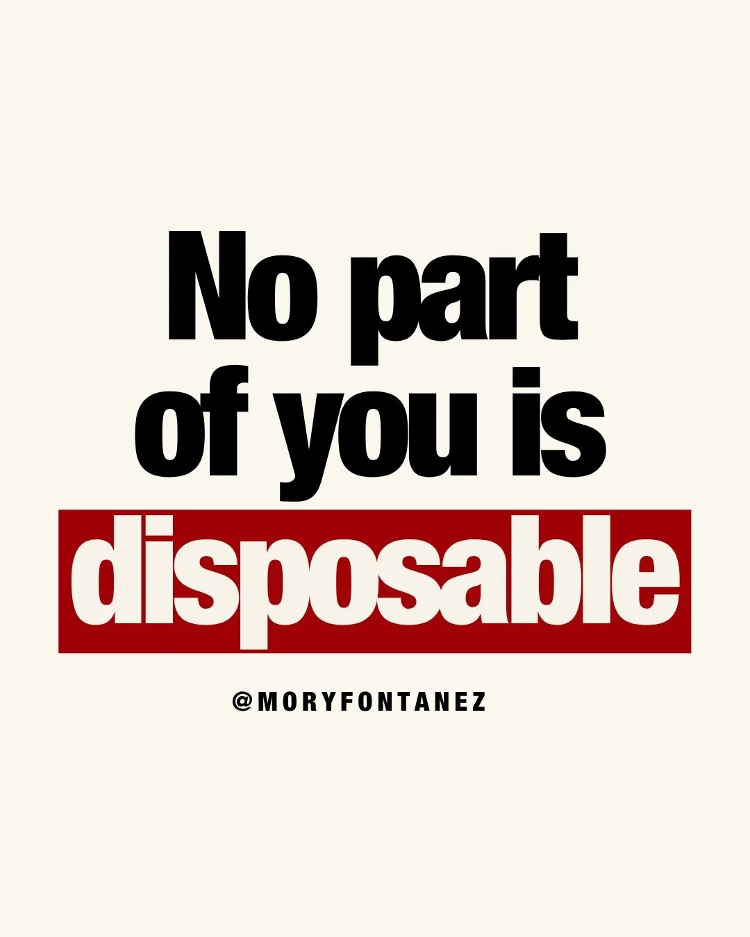 No part of you is disposable. Not even the &ldquo;shadow&rdquo; parts. Period.

Healing begins when we understand the power of integrating every part of us, even the shameful. There&rsquo;s a younger version of you you may trying to dispose of right 