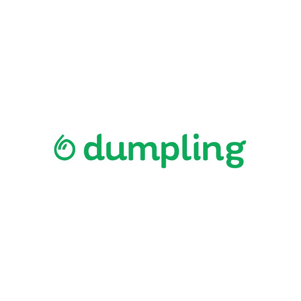 Green logo with the text 'dumpling' and a stylized dumpling icon.