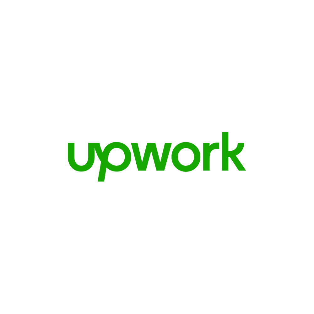 The image features the word "upwork" written in lowercase, bold green font against a white background.