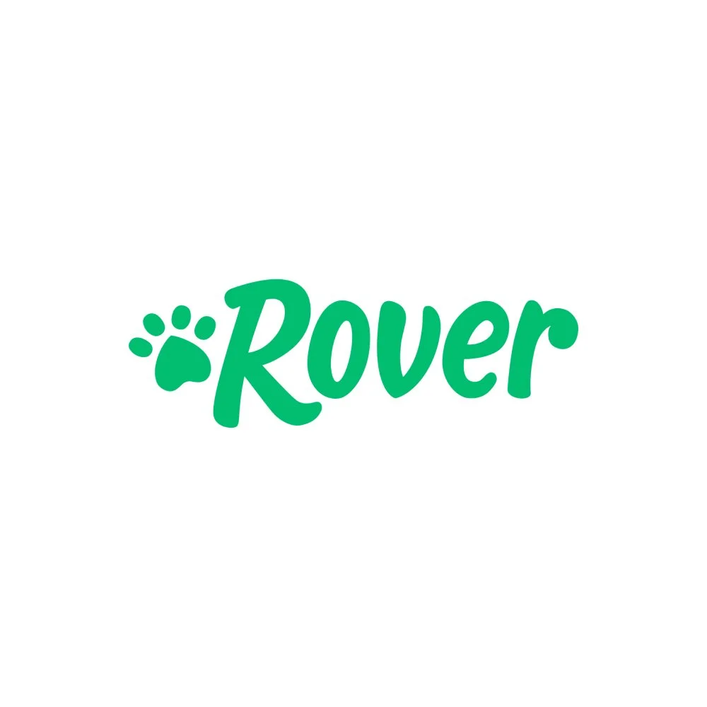 Green logo with the word 'Rover' and a paw print icon