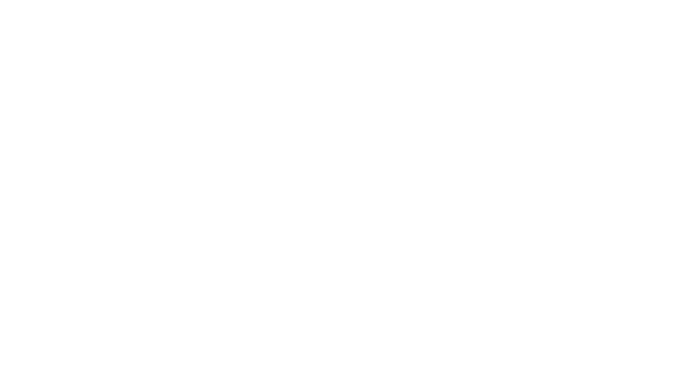 White line drawing of a leaf with two smaller circles on a black background.
