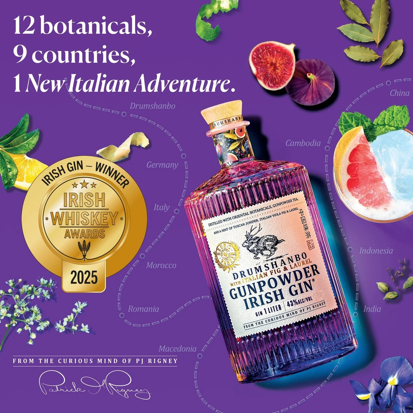 Delighted to announce that Drumshanbo Gunpowder Irish Gin Italian Fig &amp; Laurel has won Best Irish Gin at the Irish Whiskey Awards 2025! 

@celticwhiskeydublin 
@gunpowder.gin 
@thesheddistillery