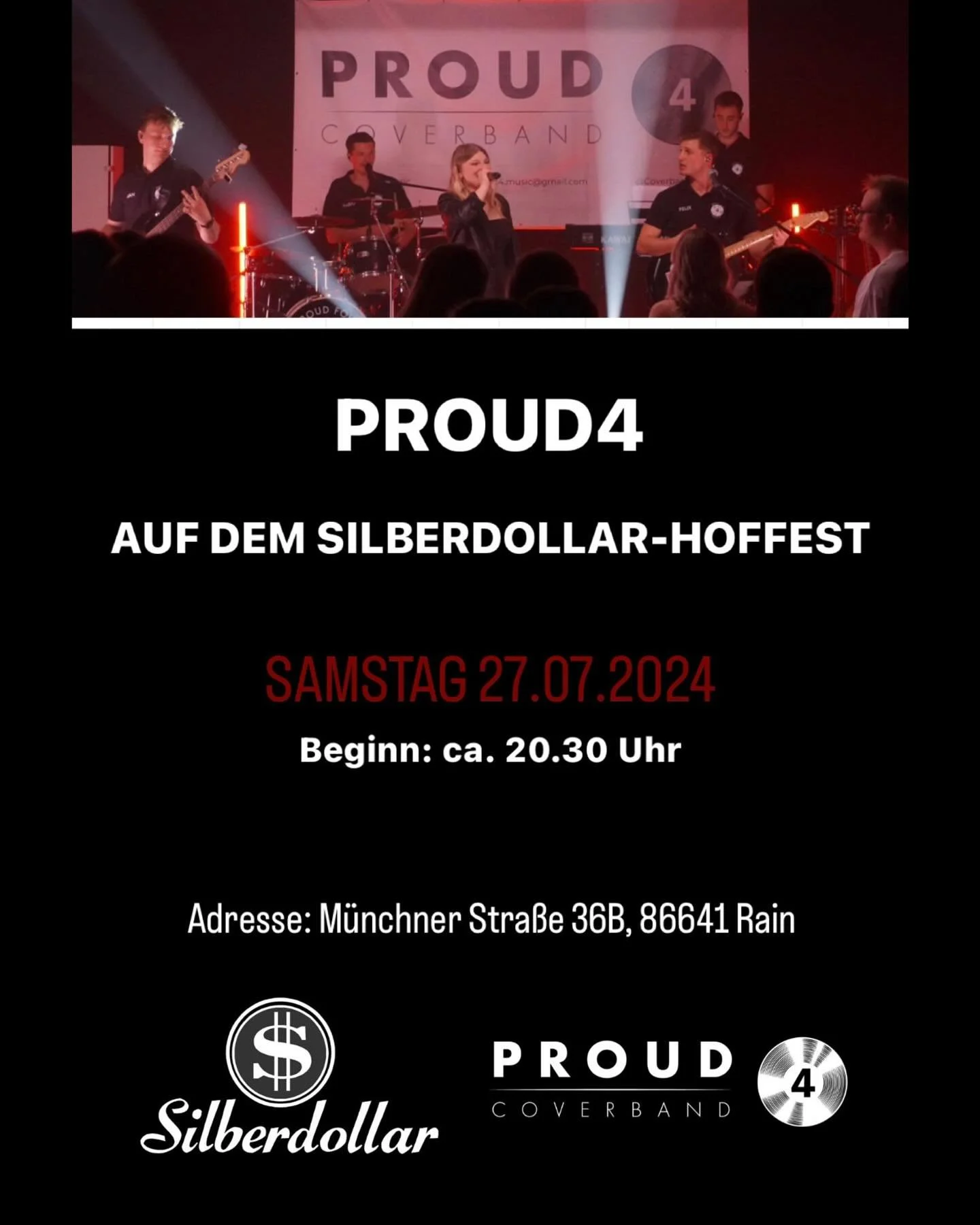 Am 27.07.2024 findet das Hoffest vom Silberdollar in Rain am Lech mit Bewirtung in einem Bierzelt im Hof statt. F&uuml;r einen vollen Magen ist auch gesorgt. Euch wird eine lockere Atmosph&auml;re mit abwechslungsreicher Musik (80's-2024 Hits / Pop&a