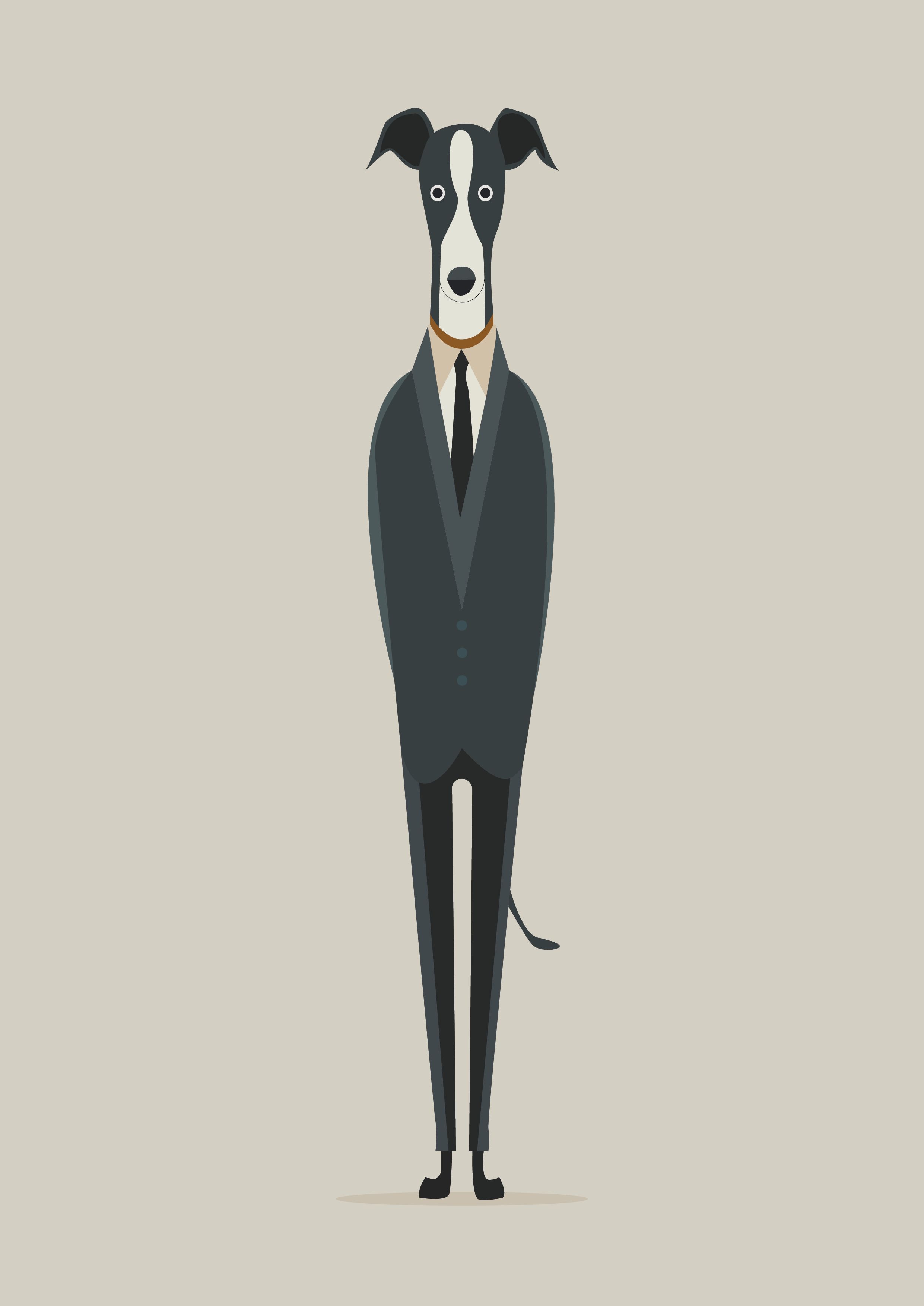 Greyhound in a Suit Art Print