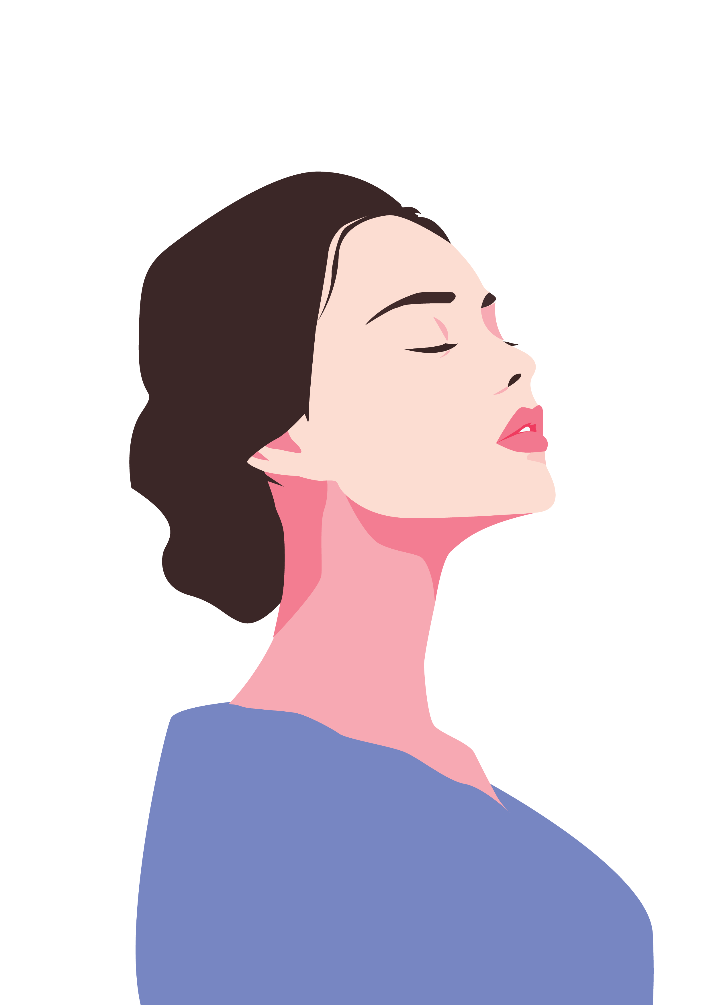 Timeless Elegance: Side Profile Woman Illustration