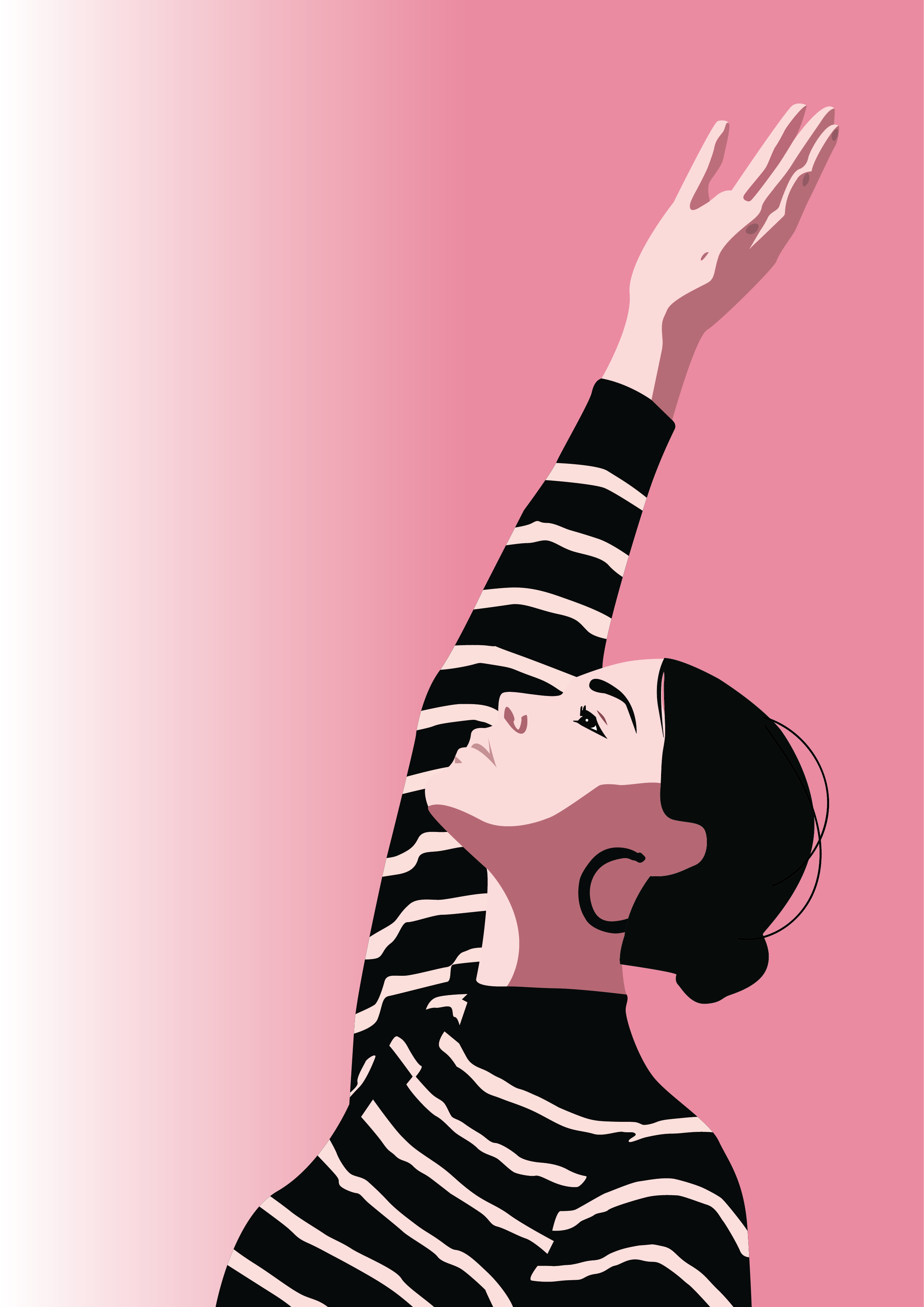 Aspire Upward: Modern Woman Illustration Print