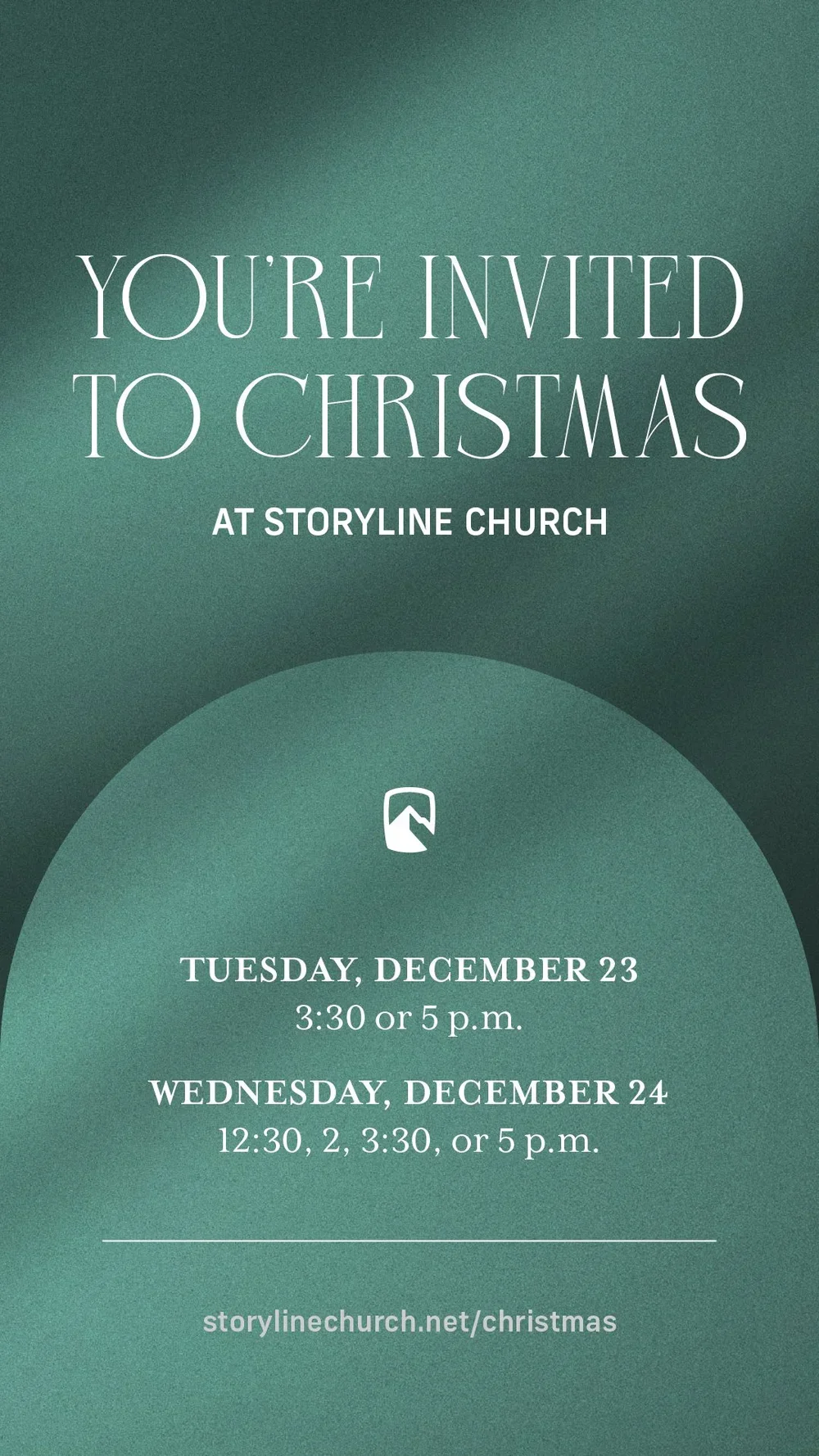 Invitation to a Christmas event at Skyline Church with dates and times, including December 23 and 24.