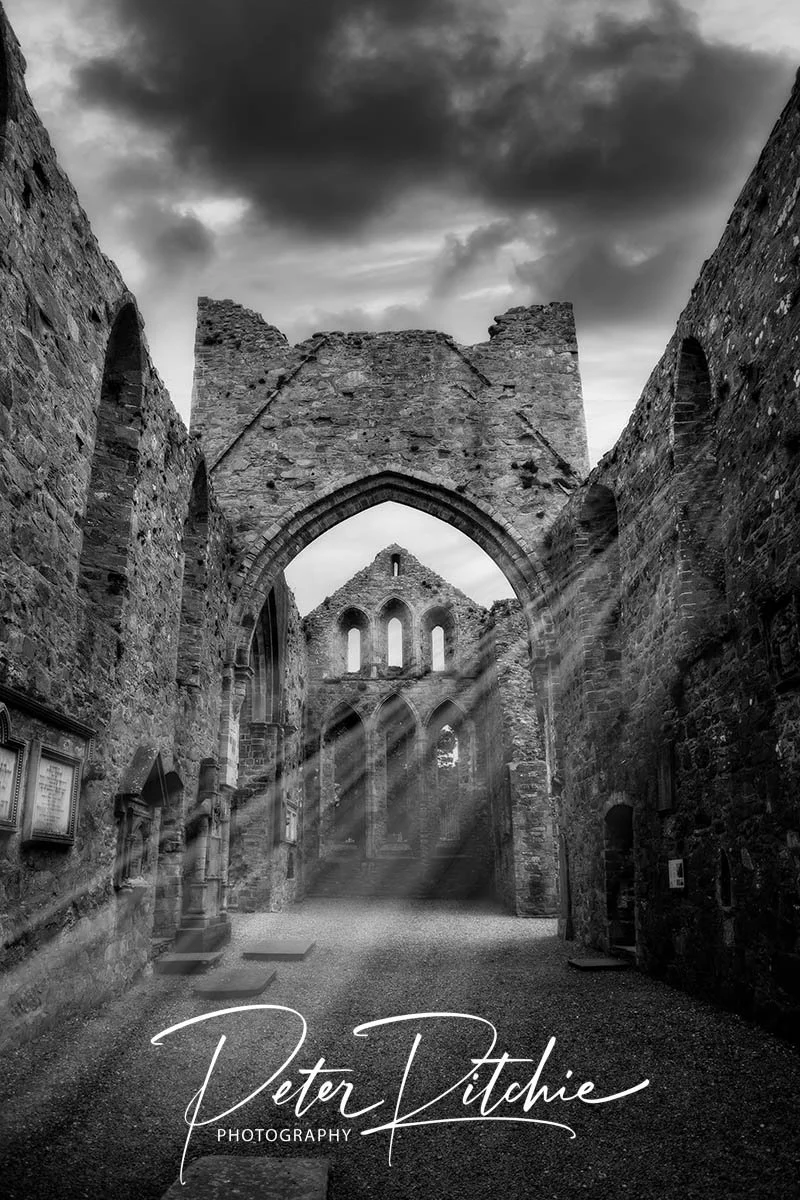 Grey Abbey, County Down - Black and White