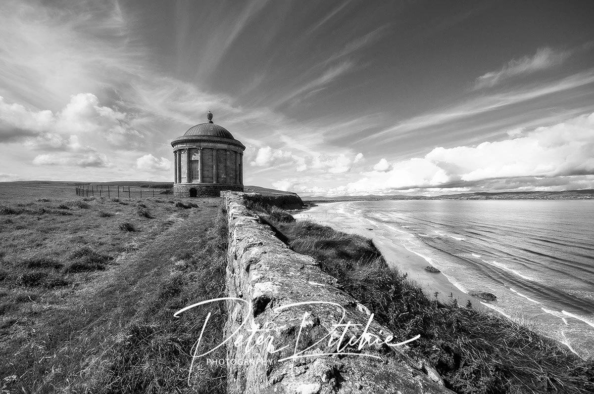 Mussenden Temple, Castlerock - Black and White