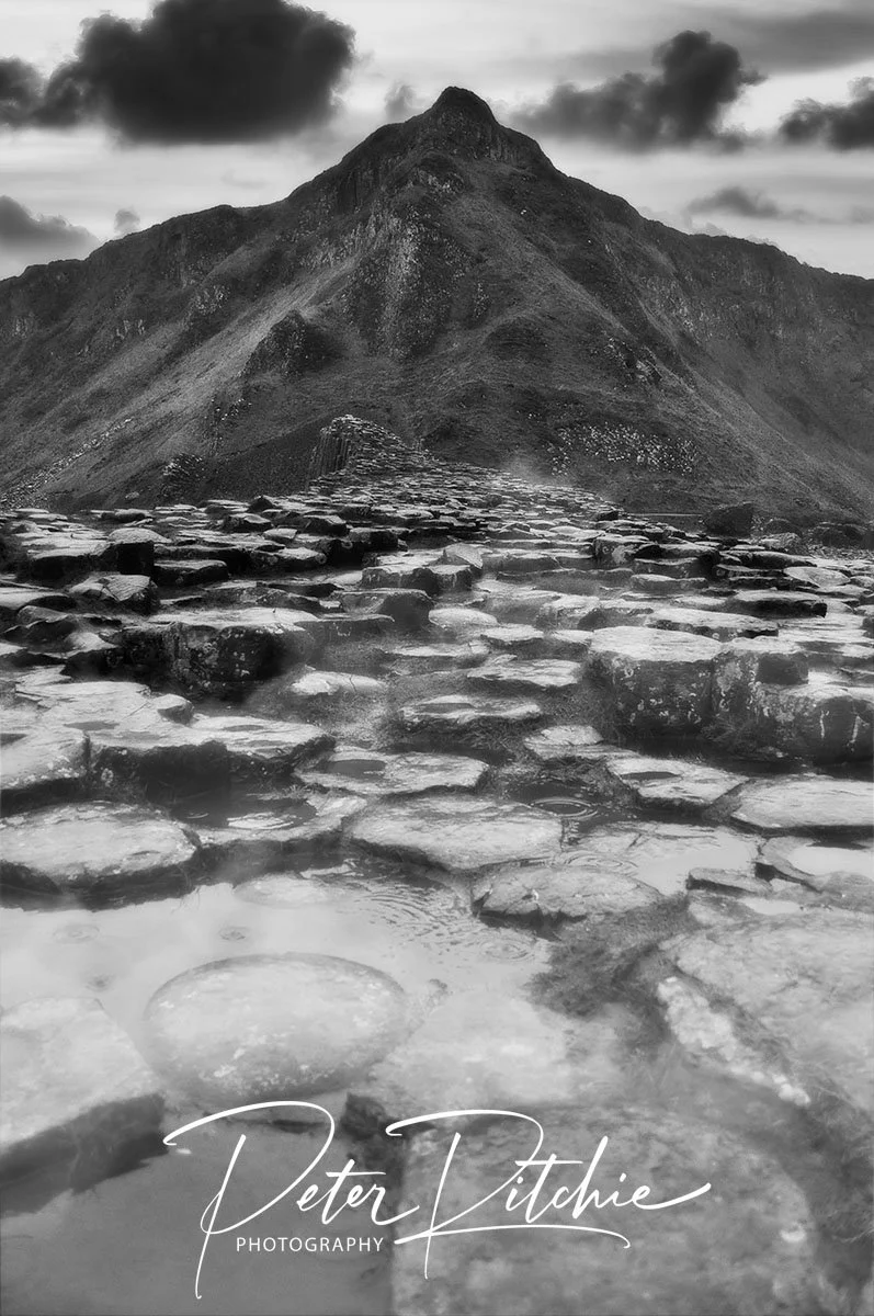 Aird's Snout, Giant's Causeway, County Antrim - Black and White