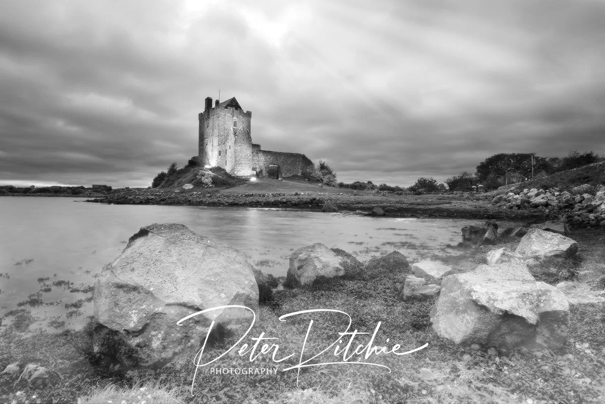 Dunguaire Castle, County Galway - Black and White